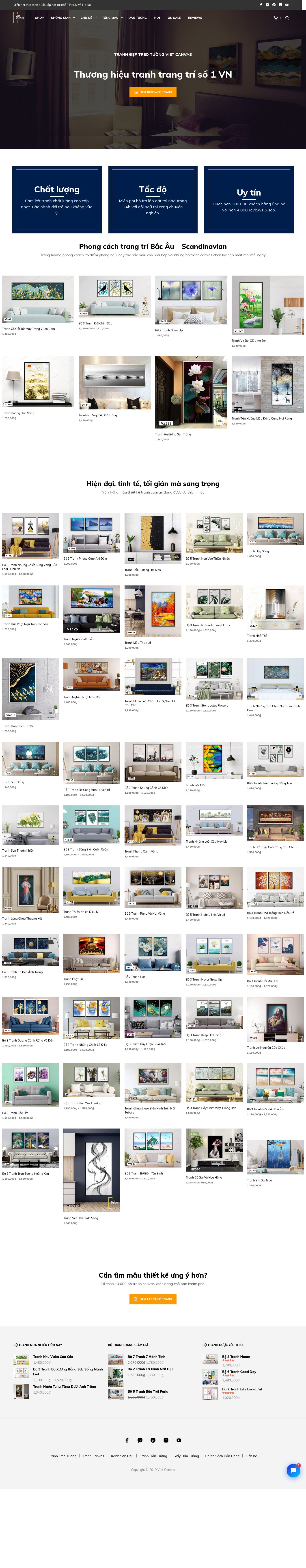 Thiết kế Web bán tranh Ảnh vietcanvas.net