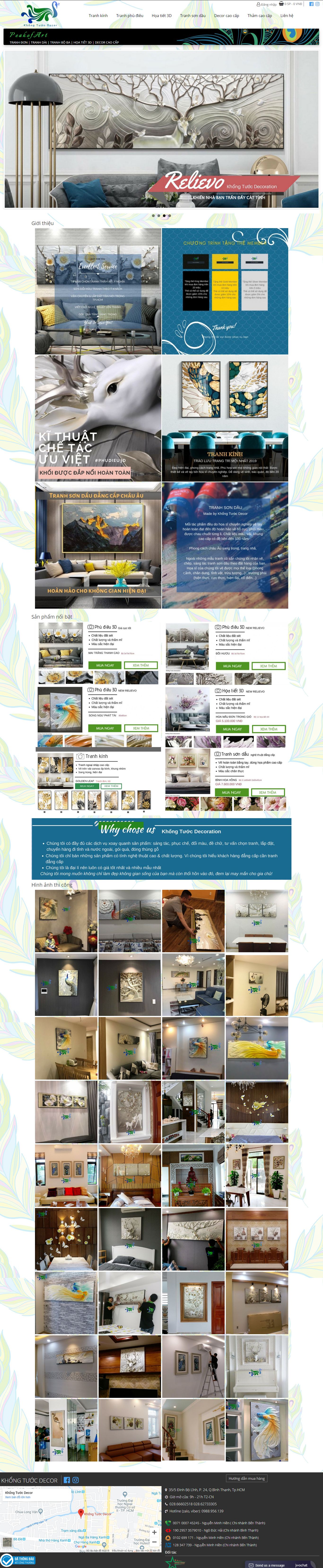 Thiết kế Web bán tranh Ảnh khongtuocdecor.com.vn