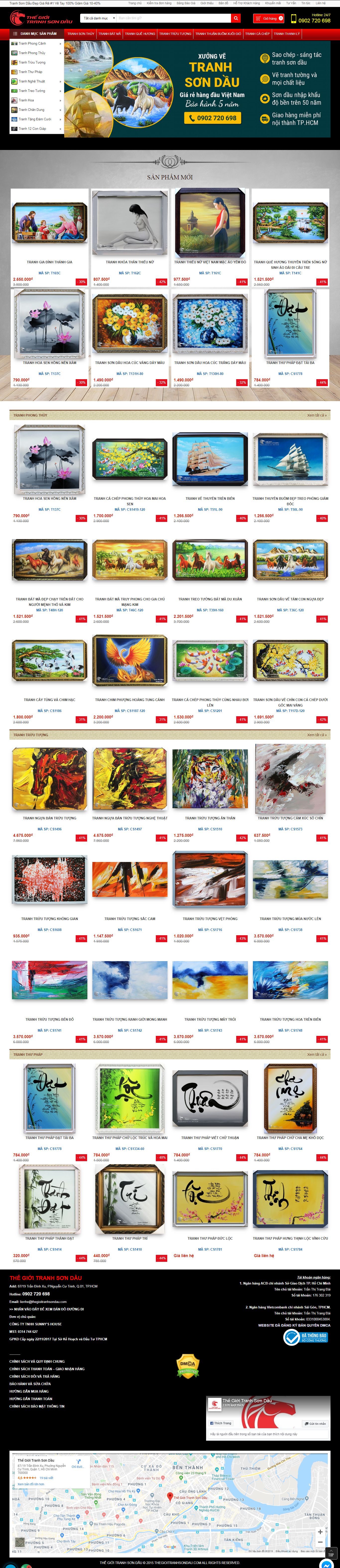 Thiết kế Web bán tranh Ảnh thegioitranhsondau.net