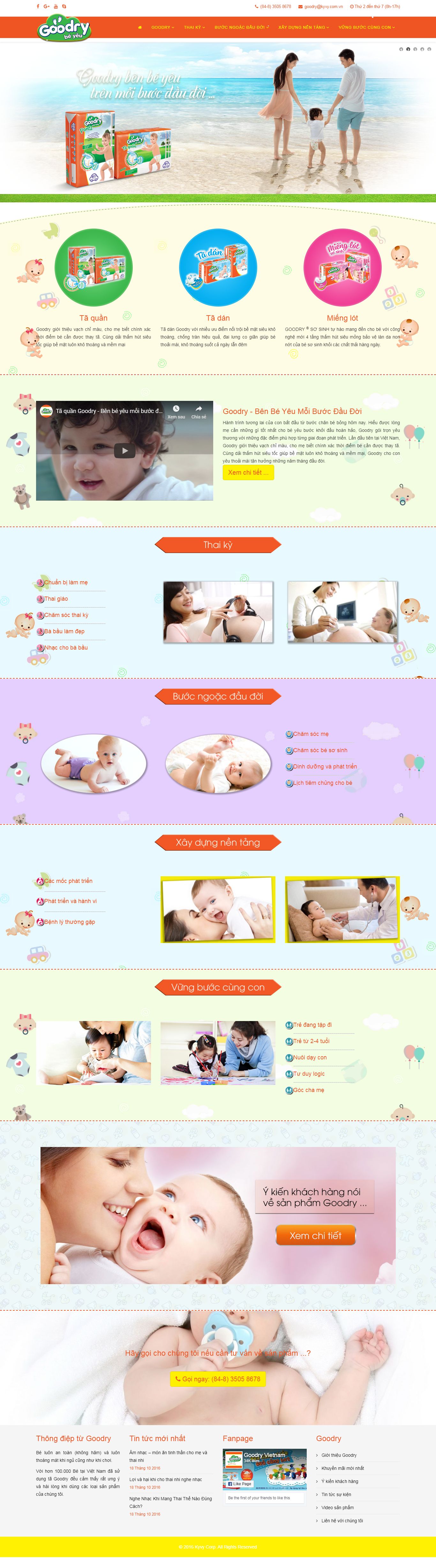 Thiết kế Web bỉm tã cho em bé goodry.vn