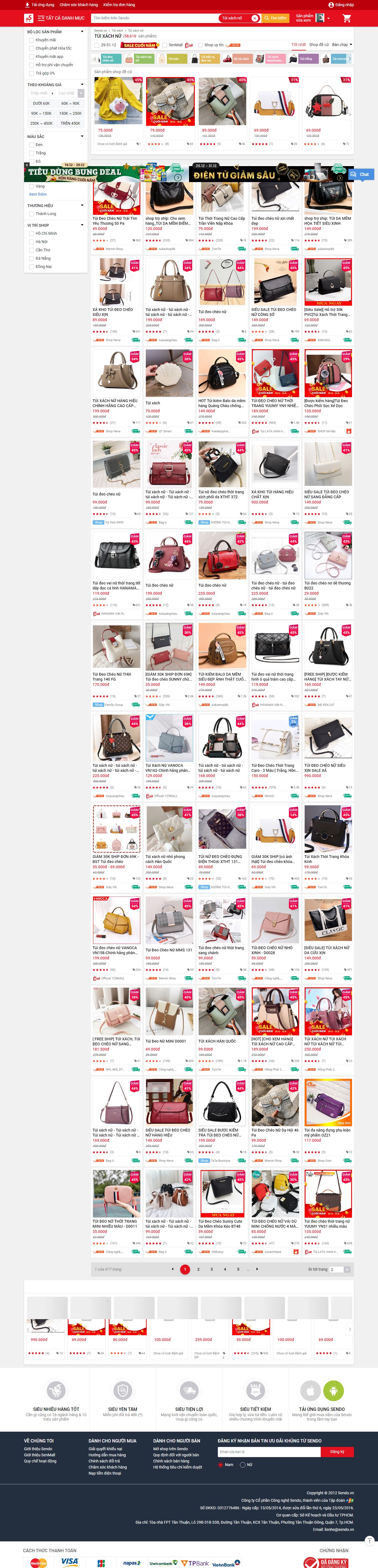 Thiết kế Web túi xách sendo.vn