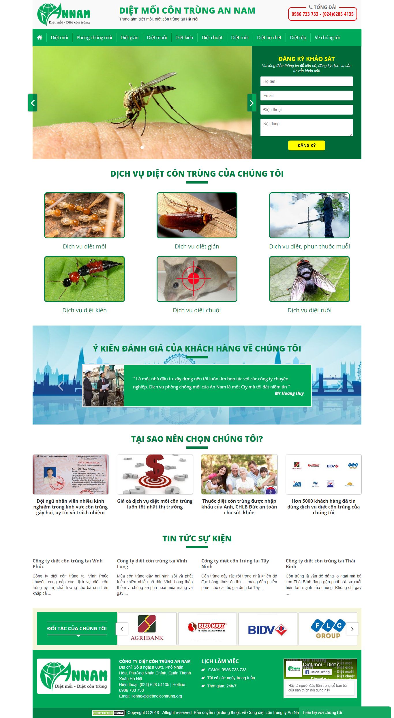Thiết kế Web dịch vụ diệt côn trùng dietmoicontrung.org