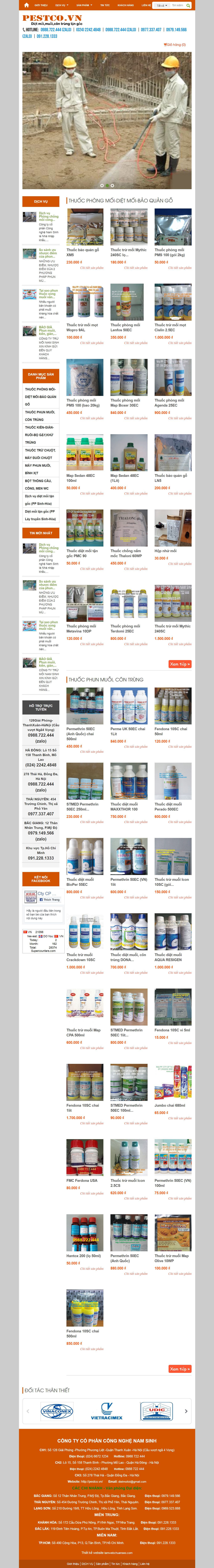 Thiết kế Web dịch vụ diệt côn trùng pestco.vn