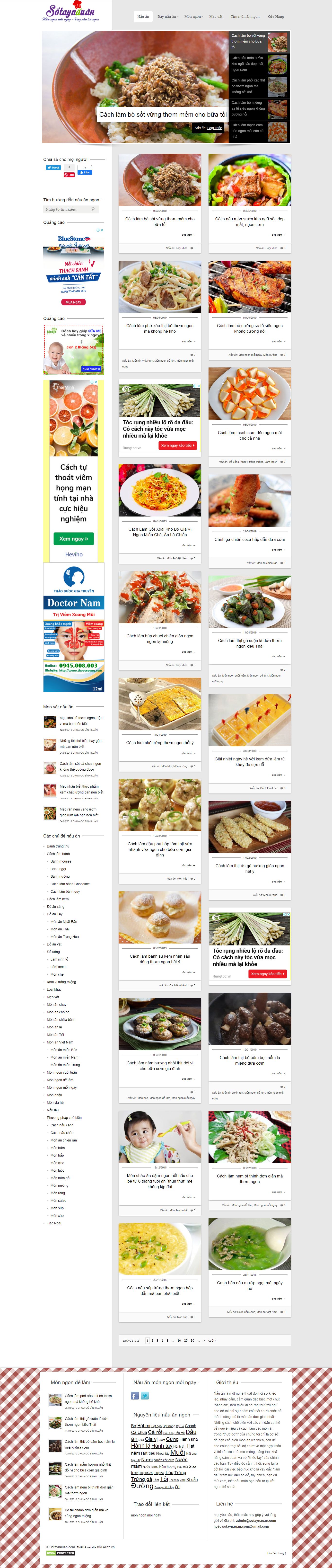Thiết kế Web dạy nấu Ăn sotaynauan.com