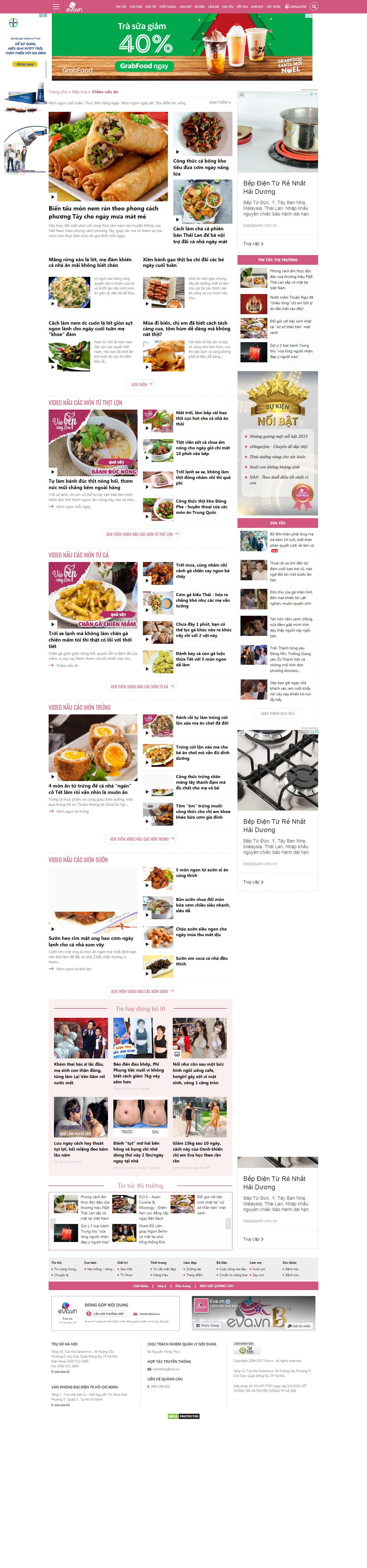 Thiết kế Web dạy nấu Ăn eva.vn