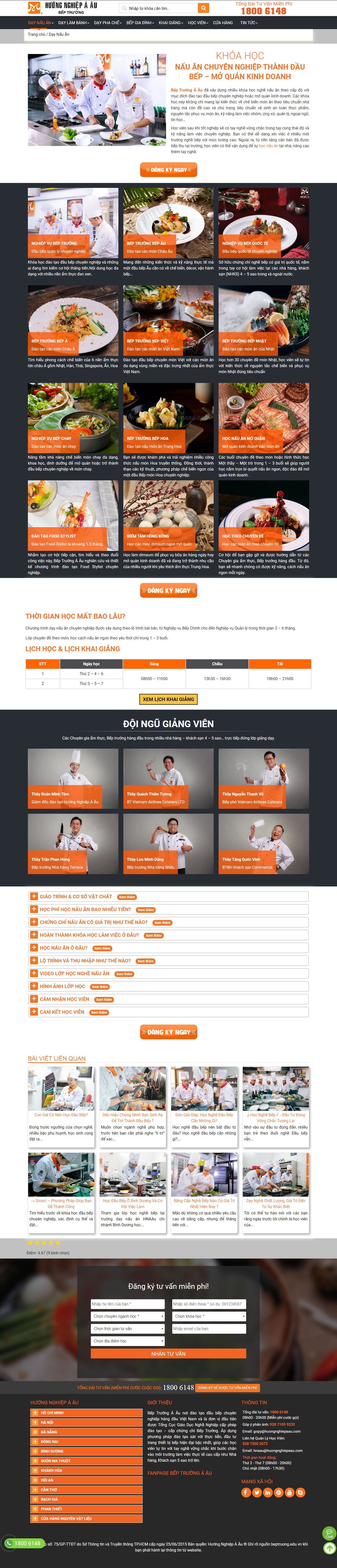 Thiết kế Web dạy nấu Ăn beptruong.edu.vn