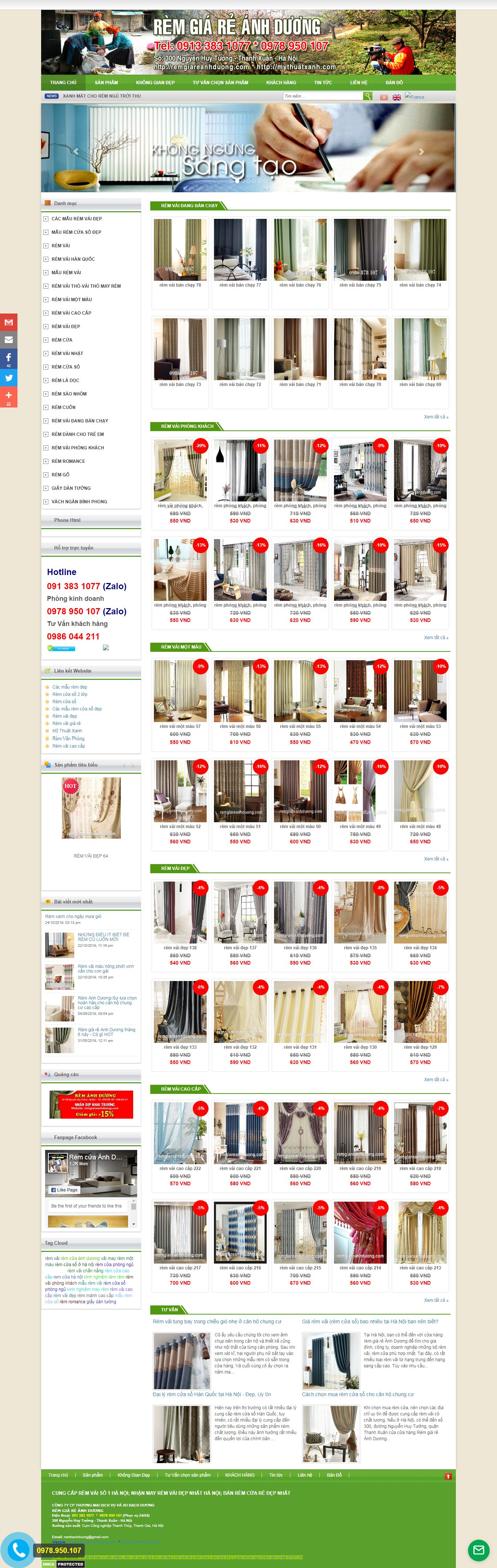 Thiết kế Web mành rèm cửa remgiareanhduong.com