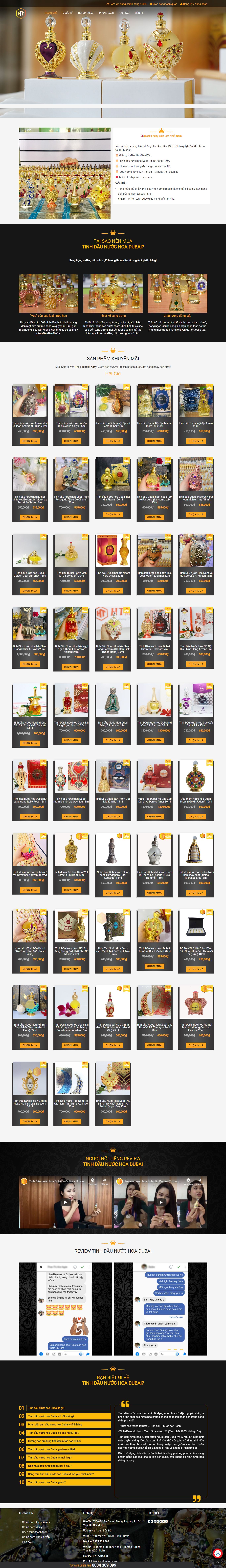 Thiết kế Web mỹ phẩm nước hoa tinhdaudubai.vn