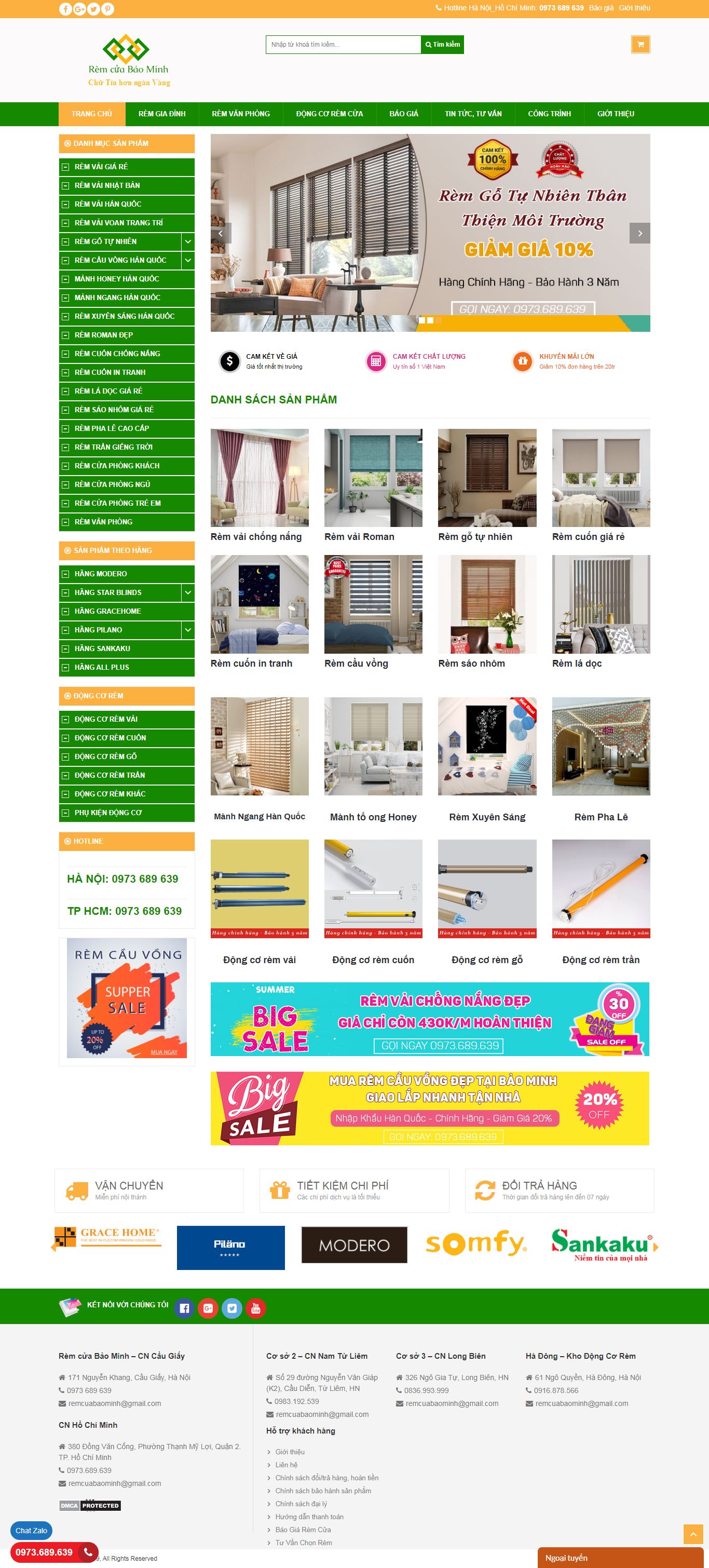 Thiết kế Web mành rèm cửa remcuabaominh.com