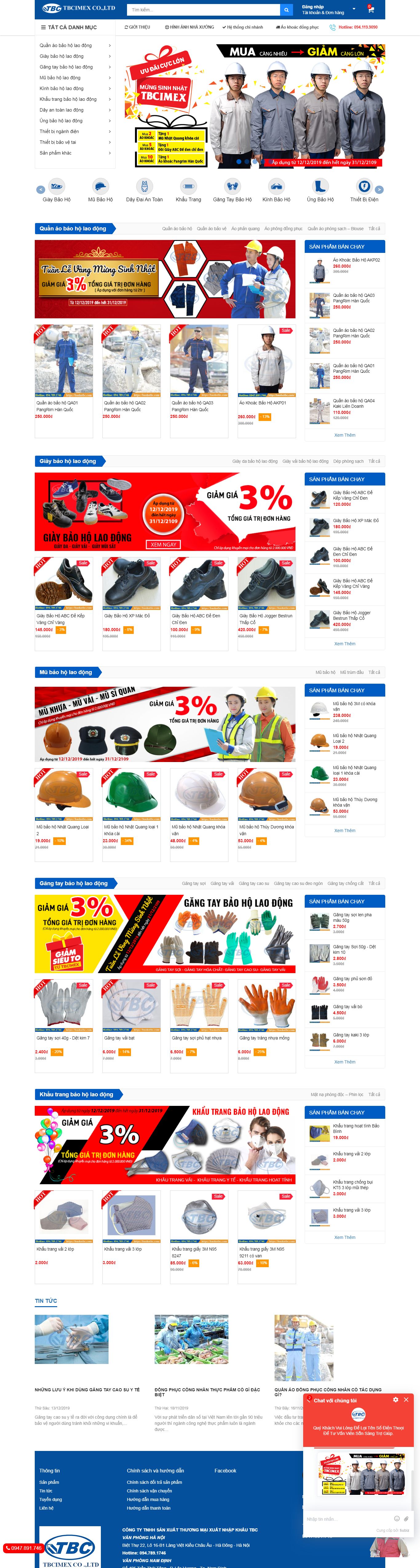 Thiết kế Web bảo hộ lao động baohotbc.com