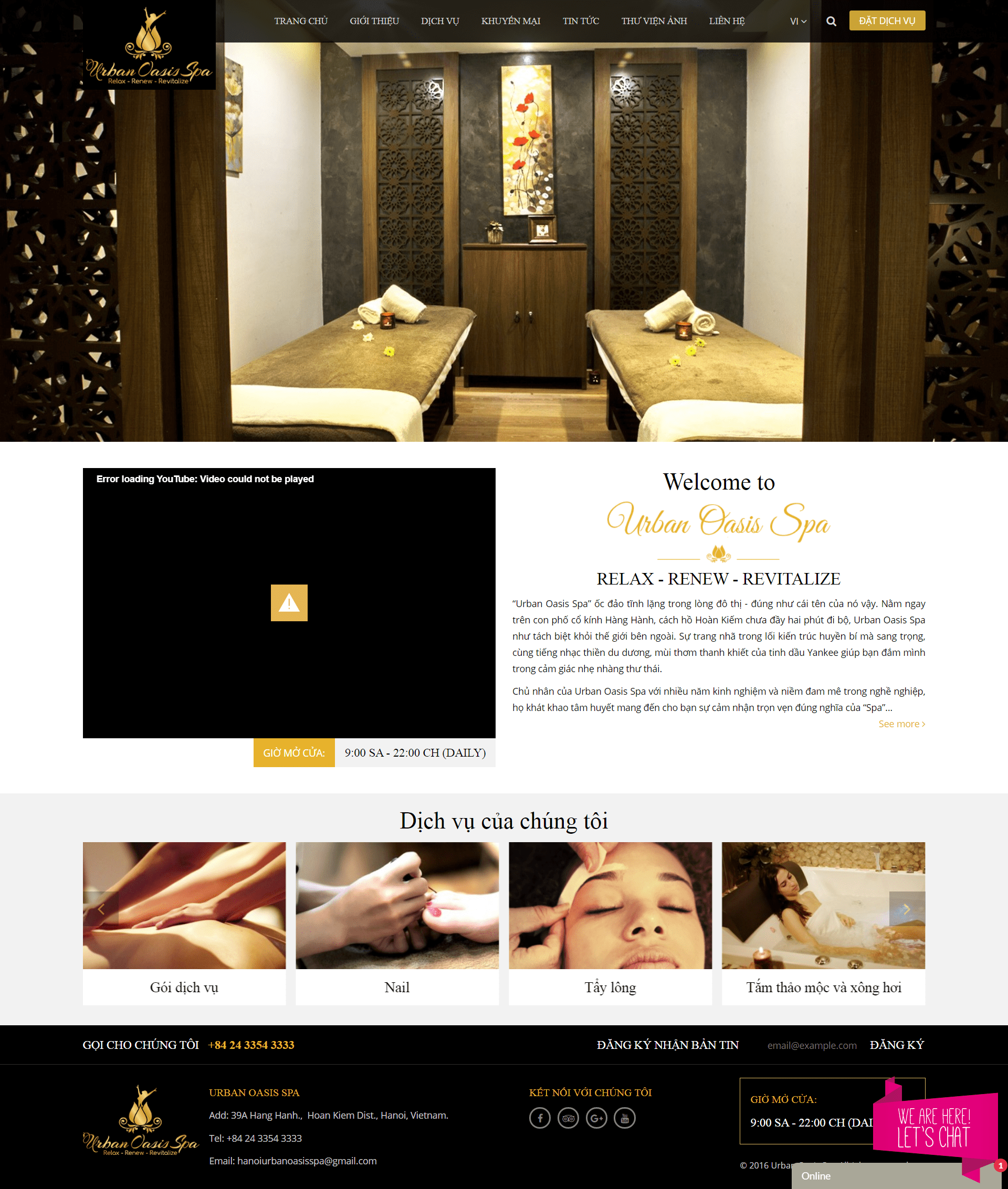 Thiết kế Web spa urbanoasisspa.vn