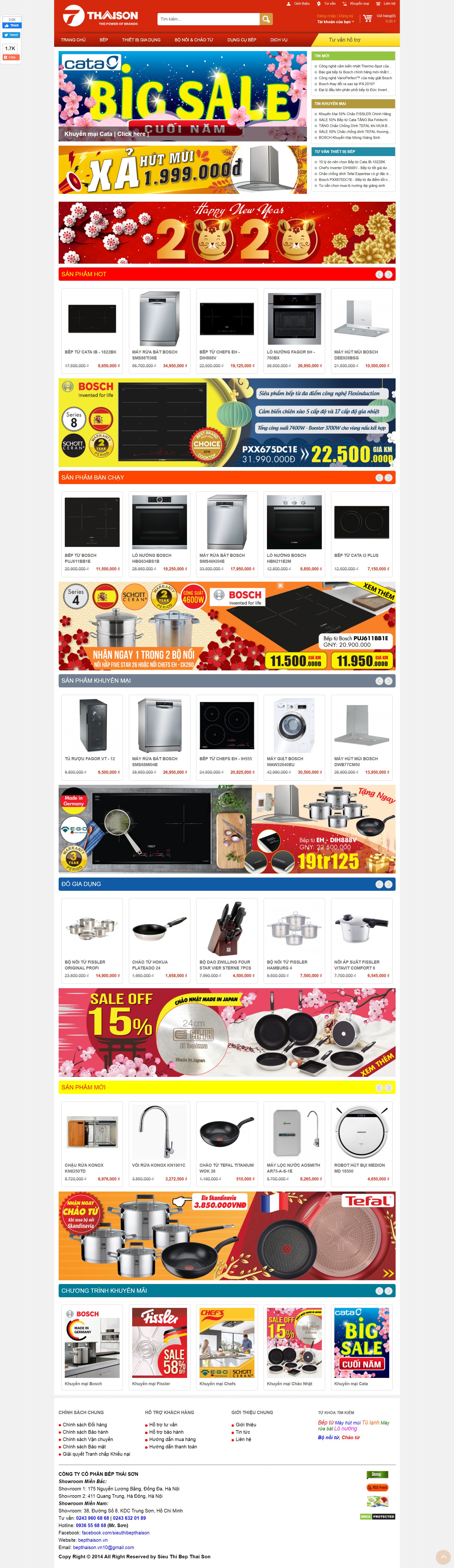 Thiết kế Web bán bếp từ đẹp bepthaison.vn