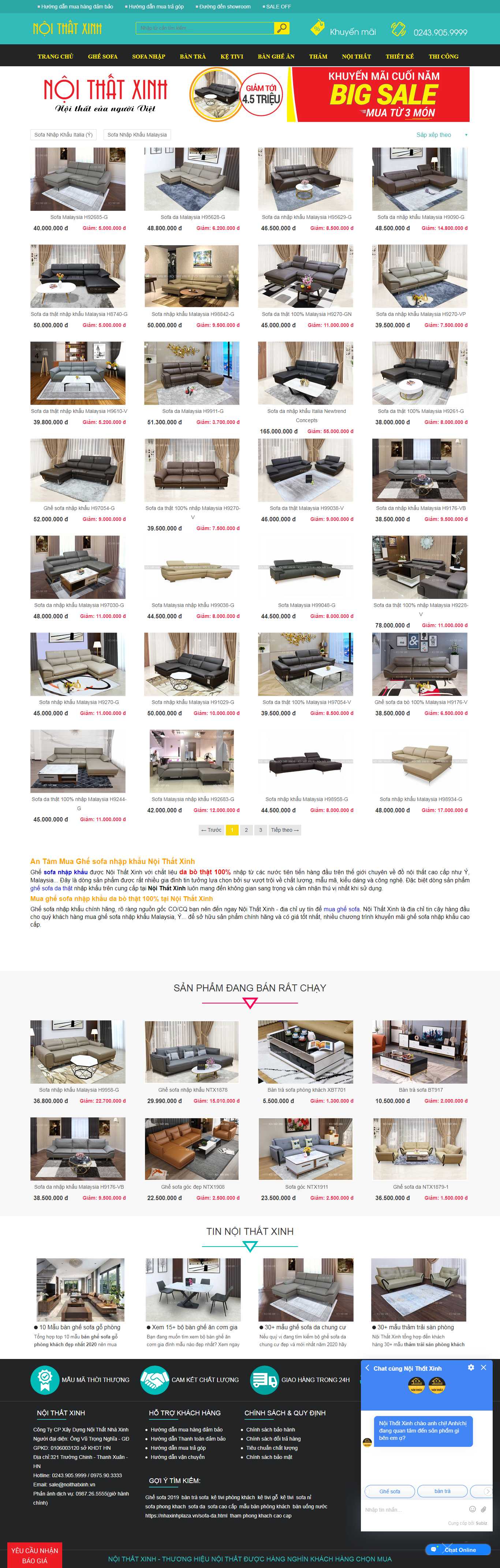 Thiết kế Web bán sofa noithatxinh.vn