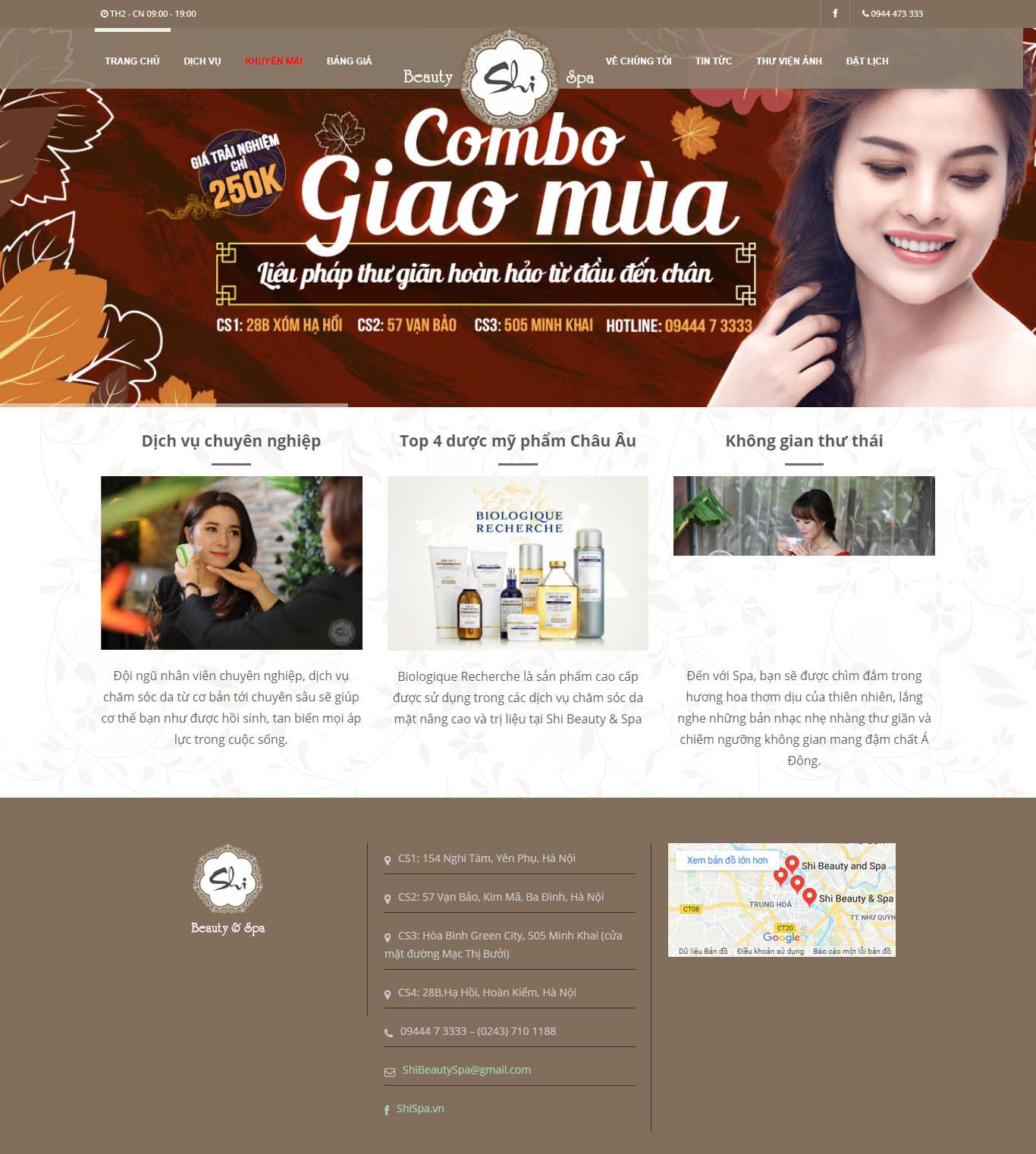 Thiết kế Web spa shispa.vn