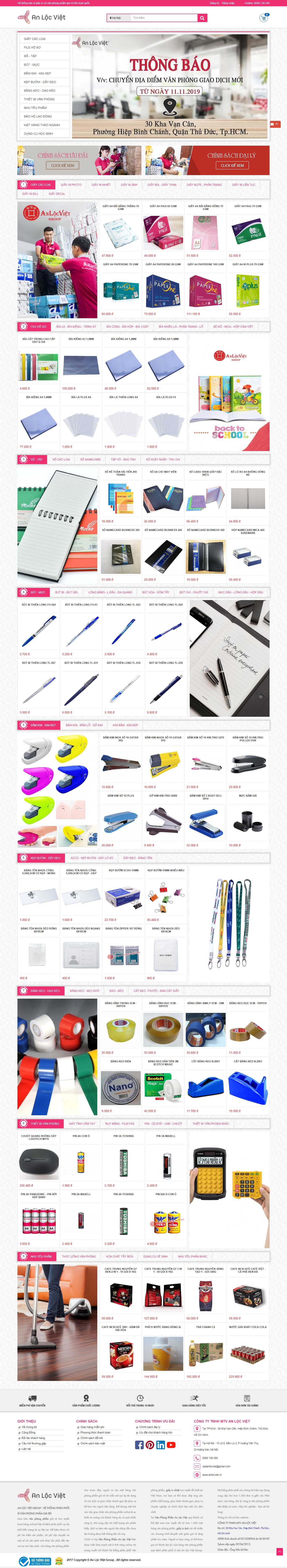 Thiết kế Web văn phòng phẩm 