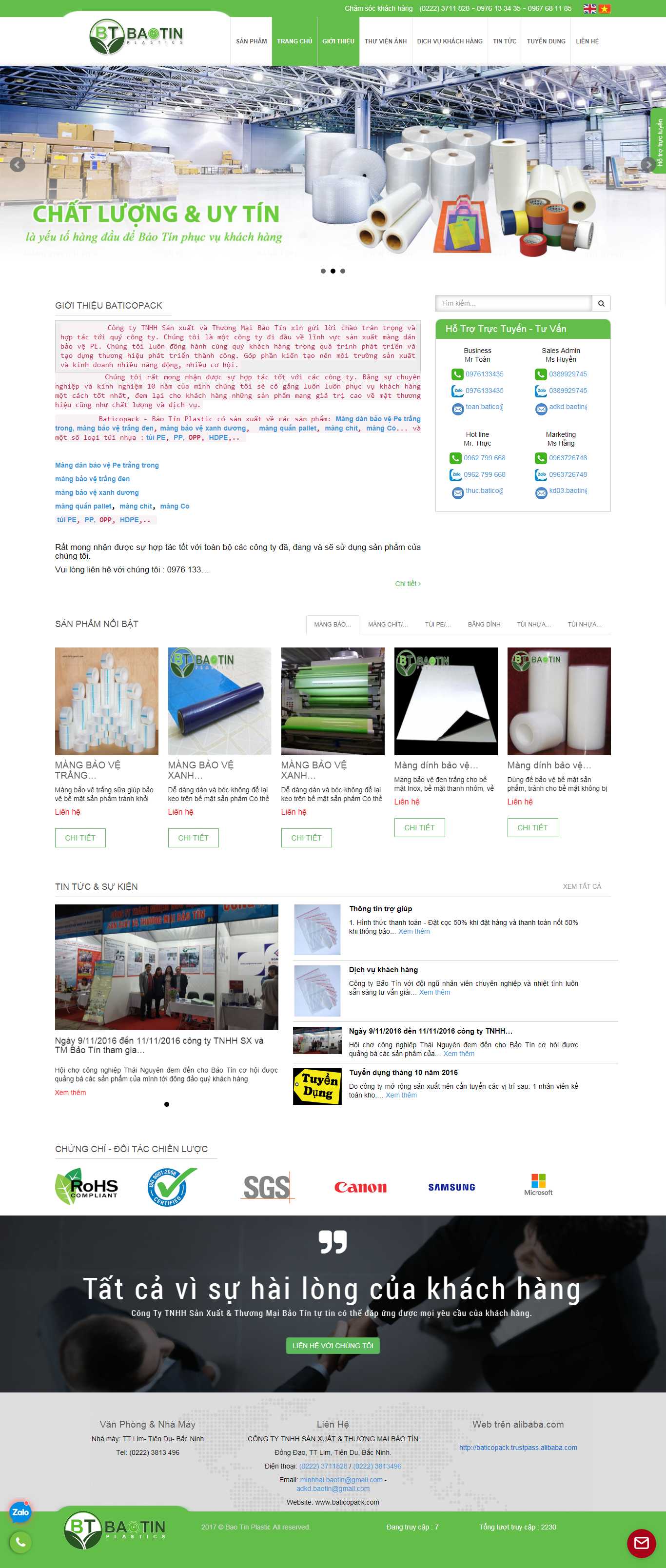 Thiết kế Web sản xuất bao bì baticopack.com