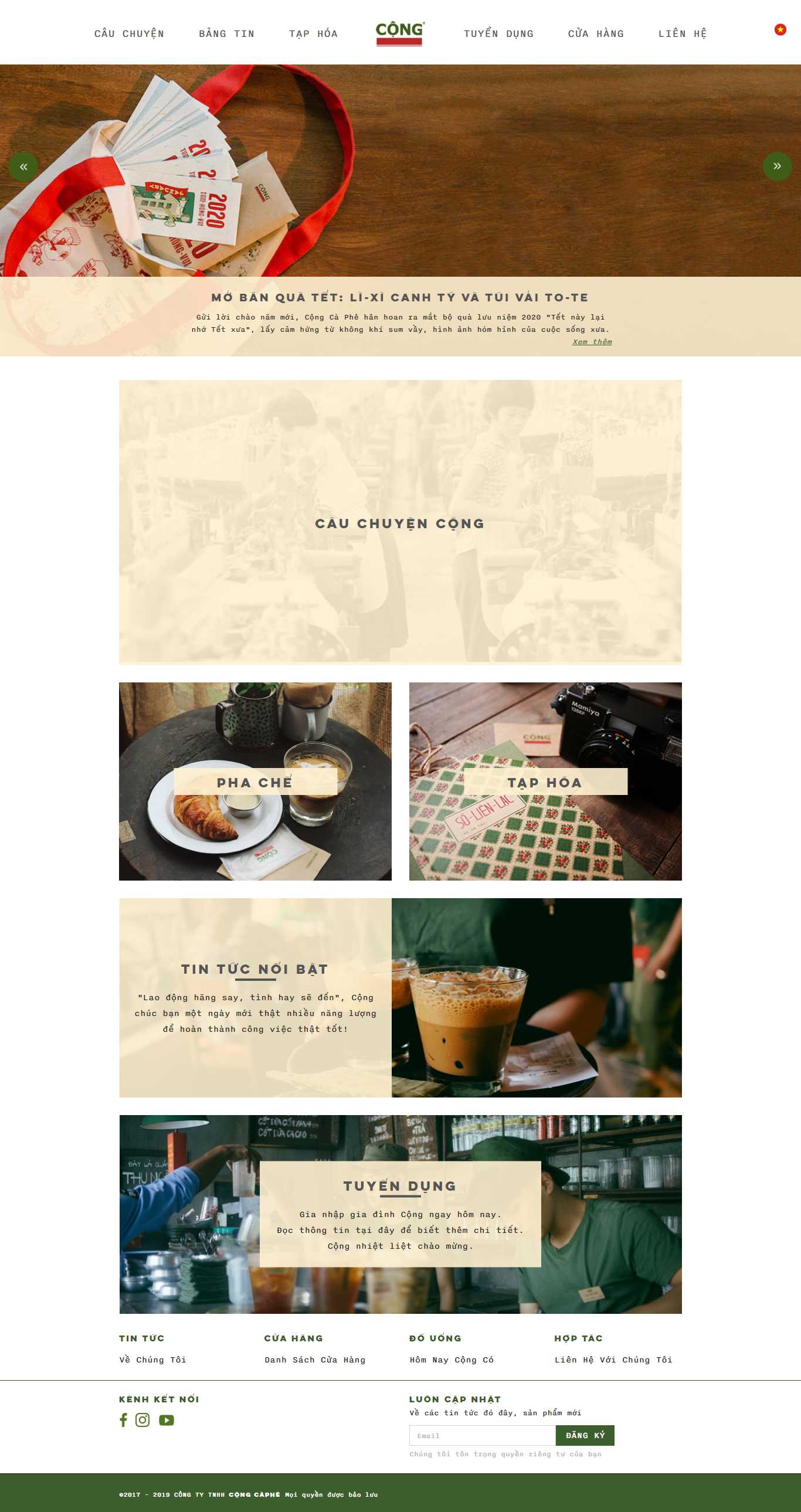 Thiết kế Web quán cafe congcaphe.com