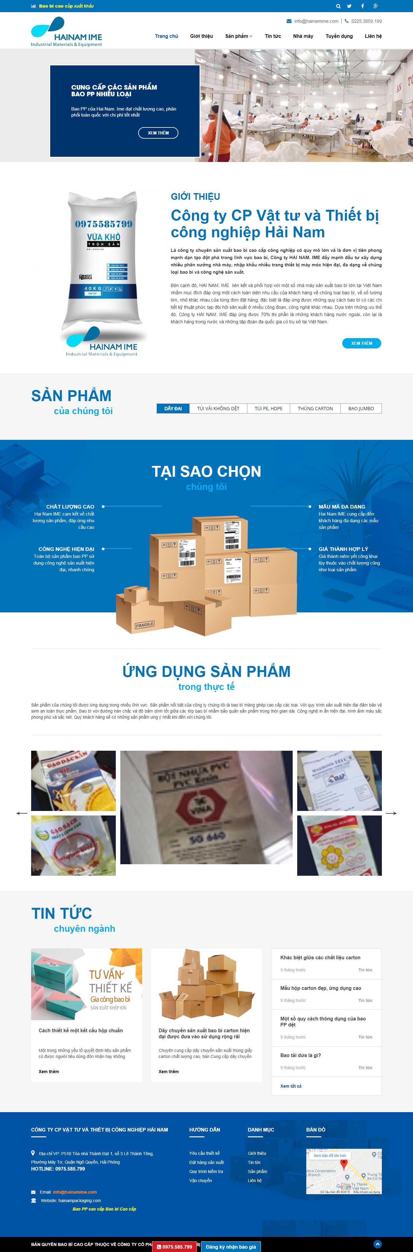 Thiết kế Web sản xuất bao bì hainampackaging.com