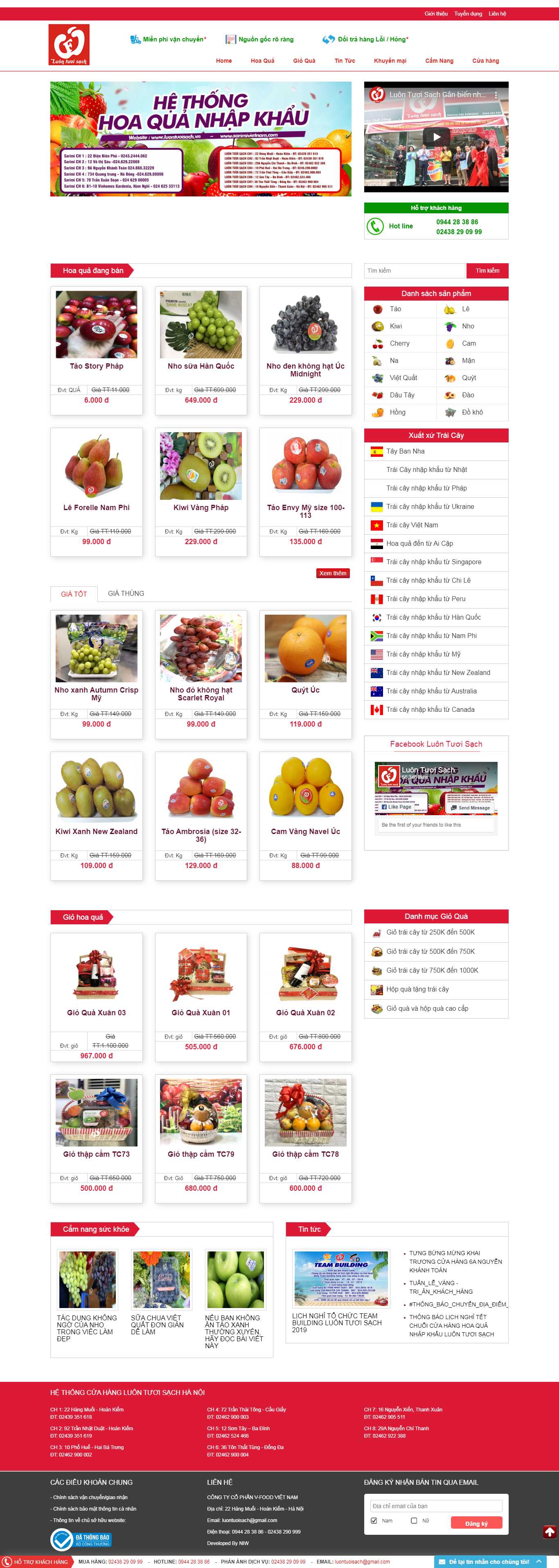 Thiết kế Web nông sản luontuoisach.vn