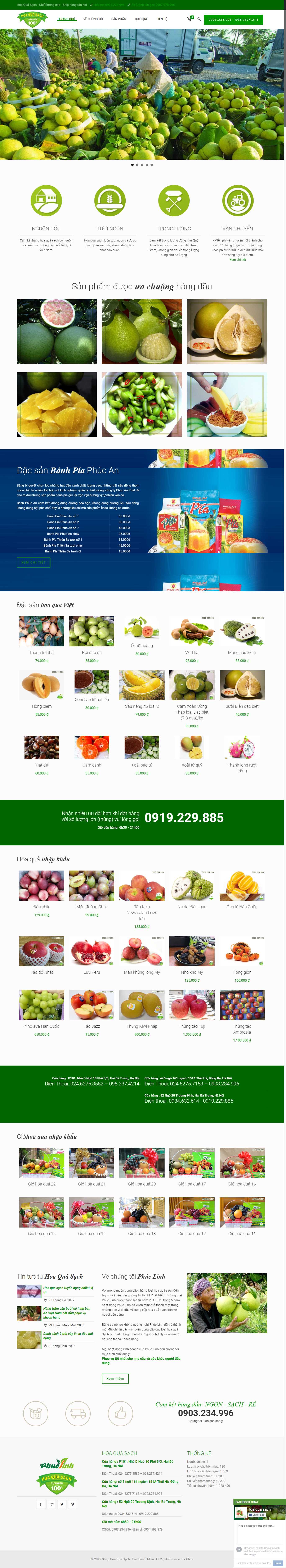 Thiết kế Web nông sản hoaquasach.vn