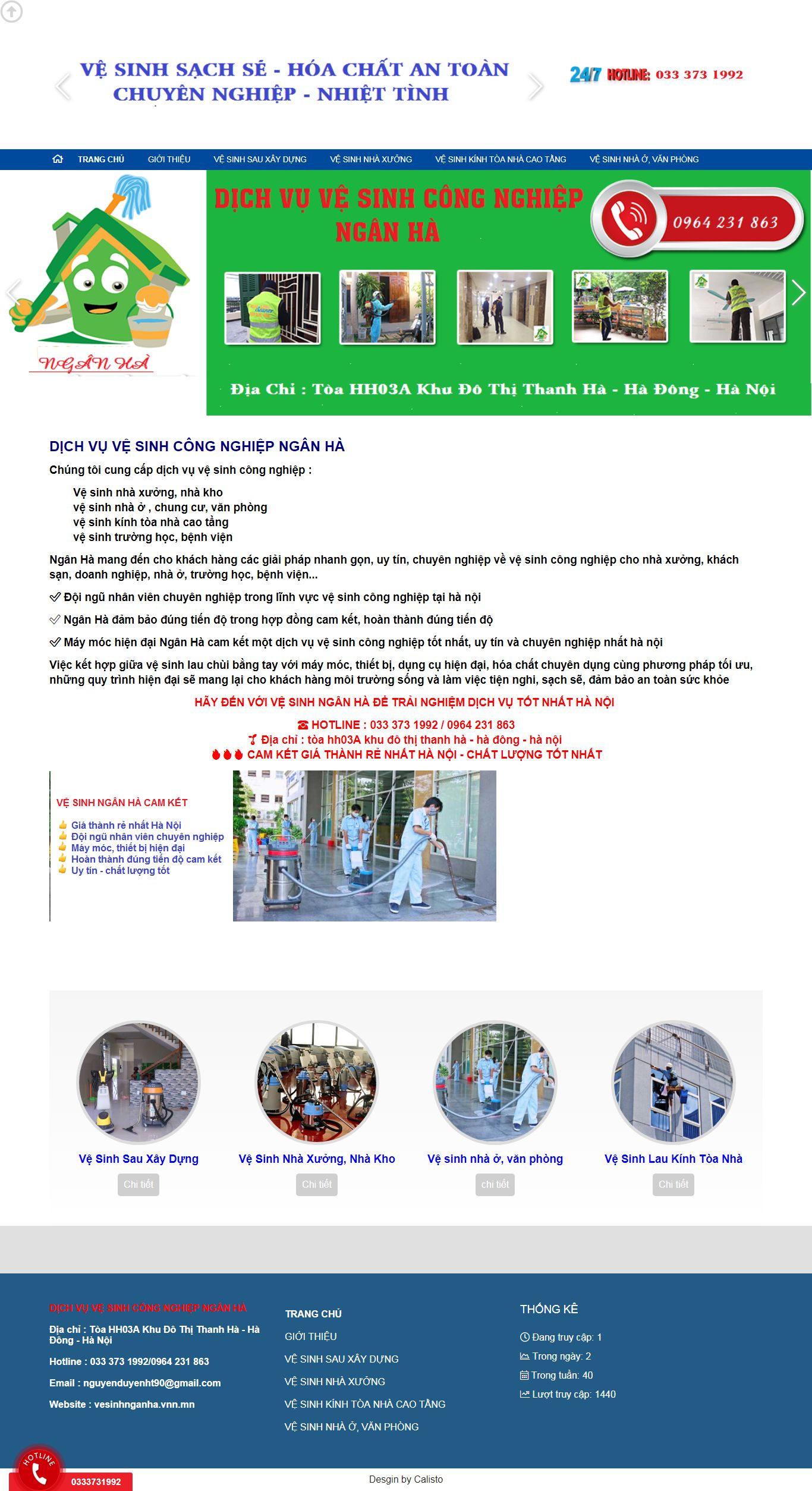 Thiết kế Web dịch vụ vệ sinh công nghiệp vesinhnganha.vnn.mn