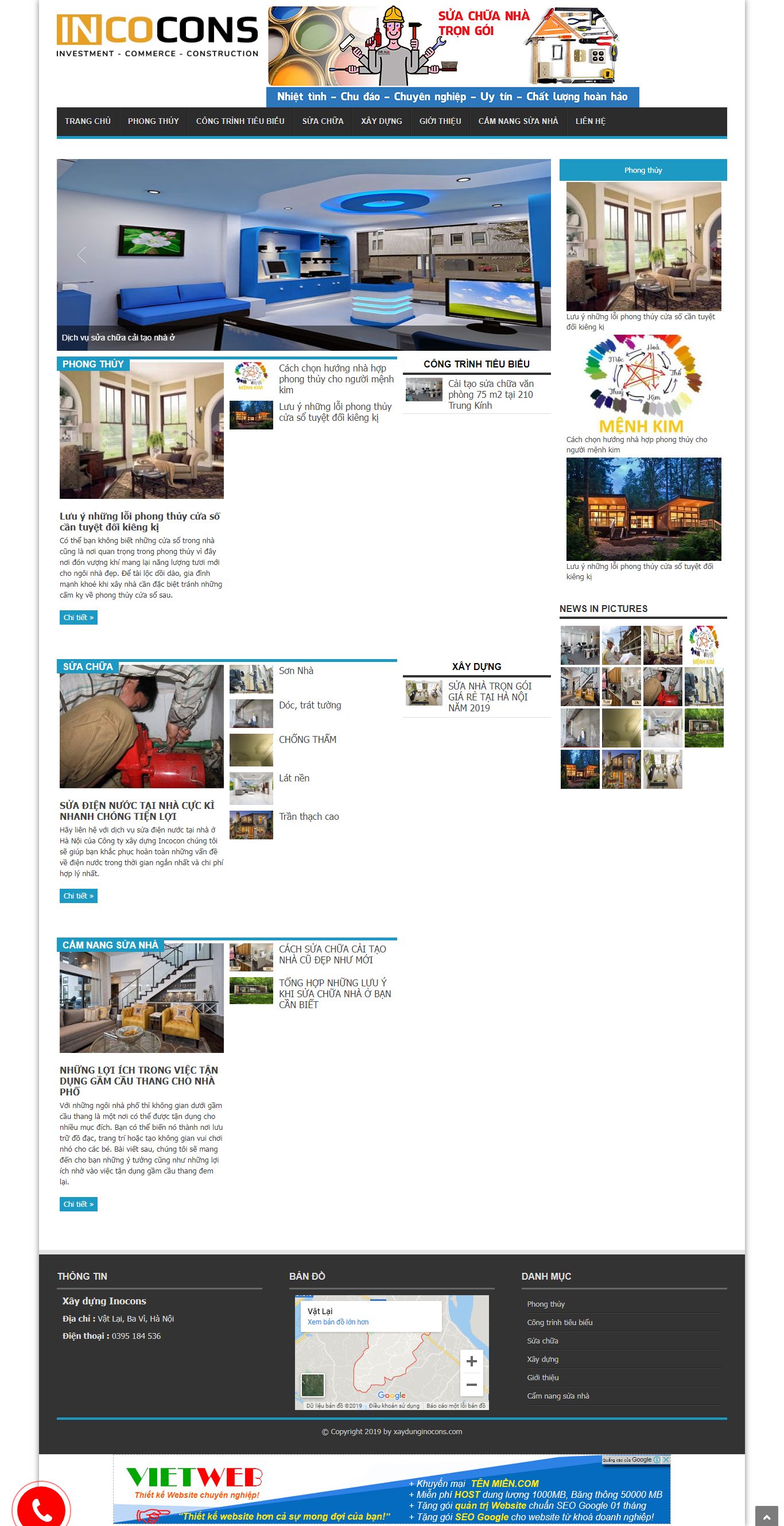 Thiết kế Web xây dựng xaydungincocon.com