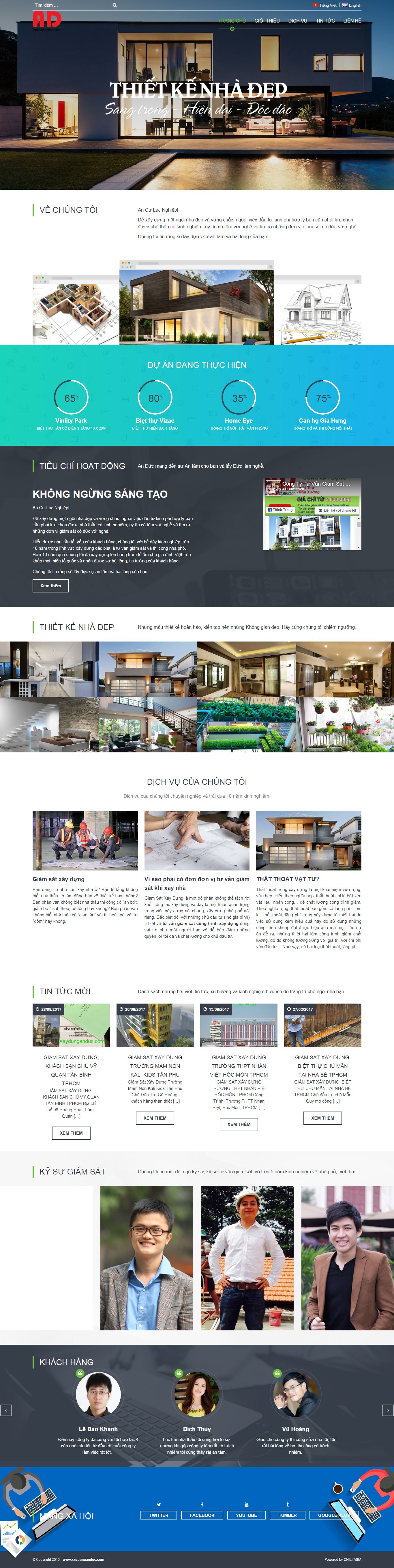 Thiết kế Web xây dựng xaydunganduc.com