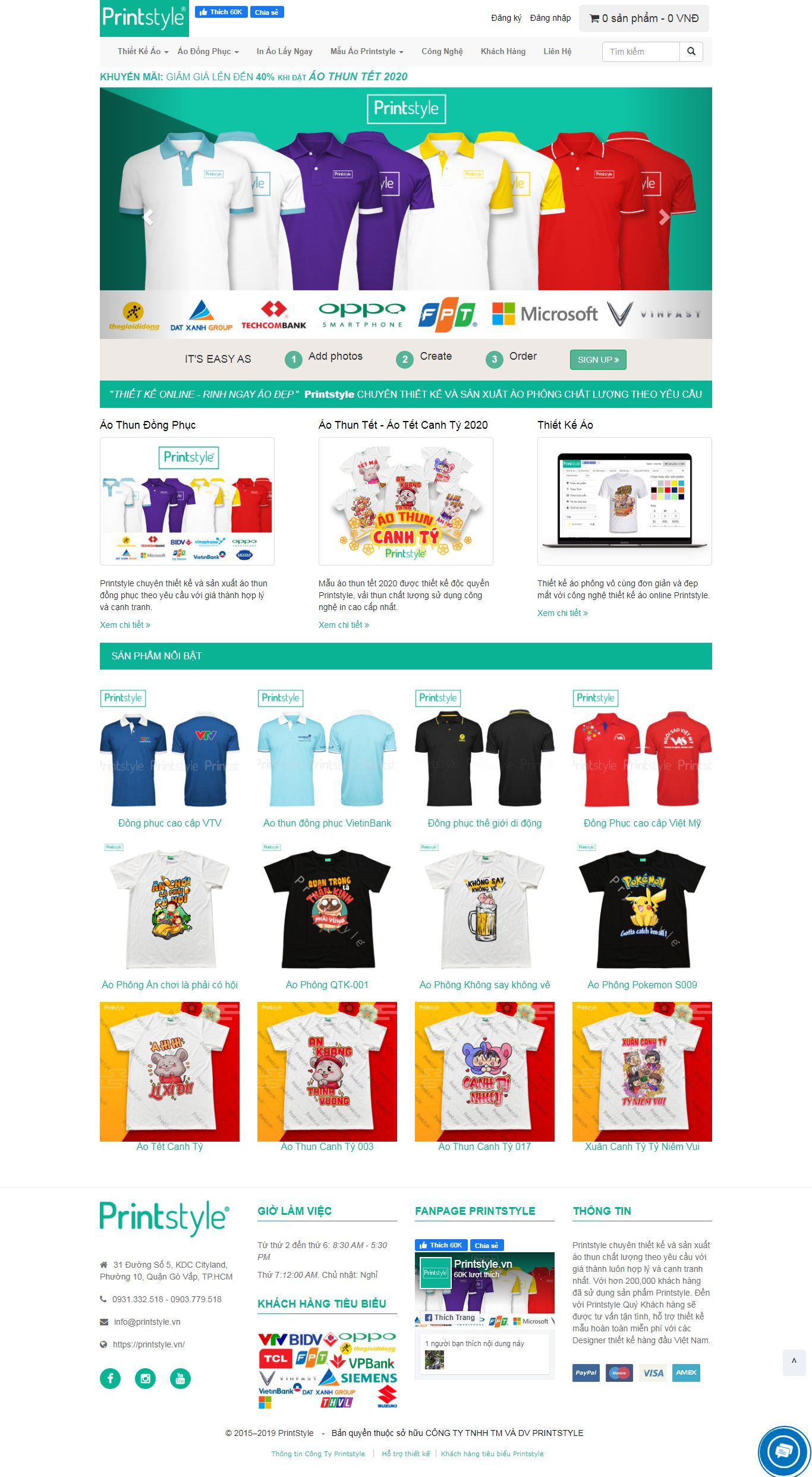 Thiết kế Web may áo thun printstyle.vn