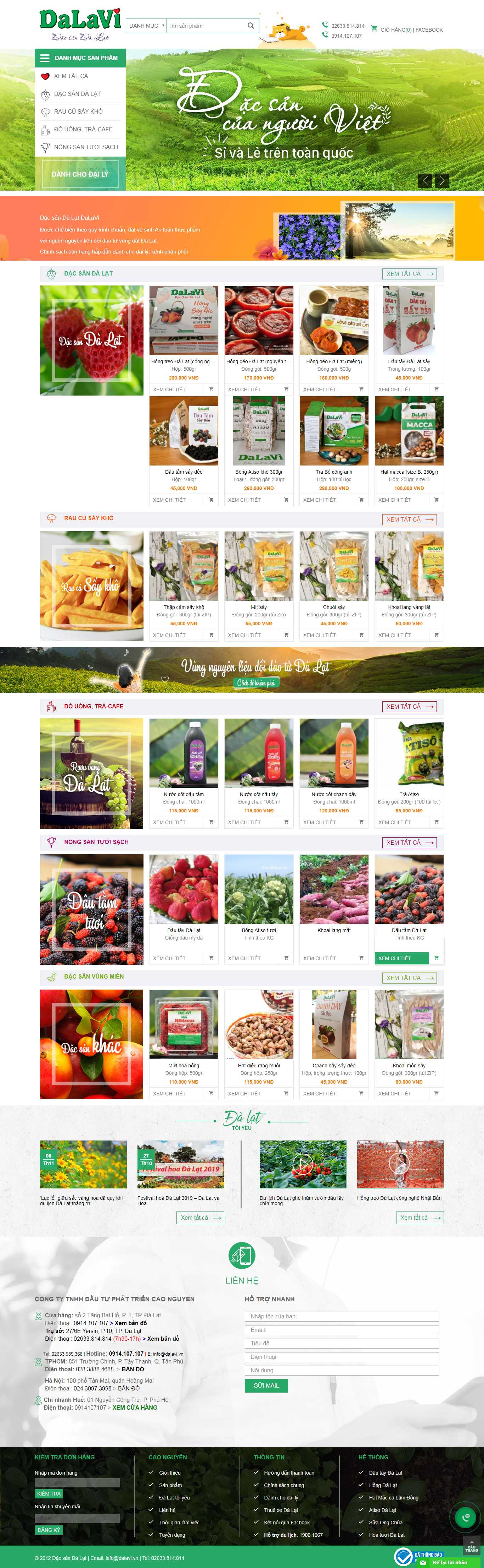 Thiết kế Web mật ong thiên nhiên dacsandalat.com.vn