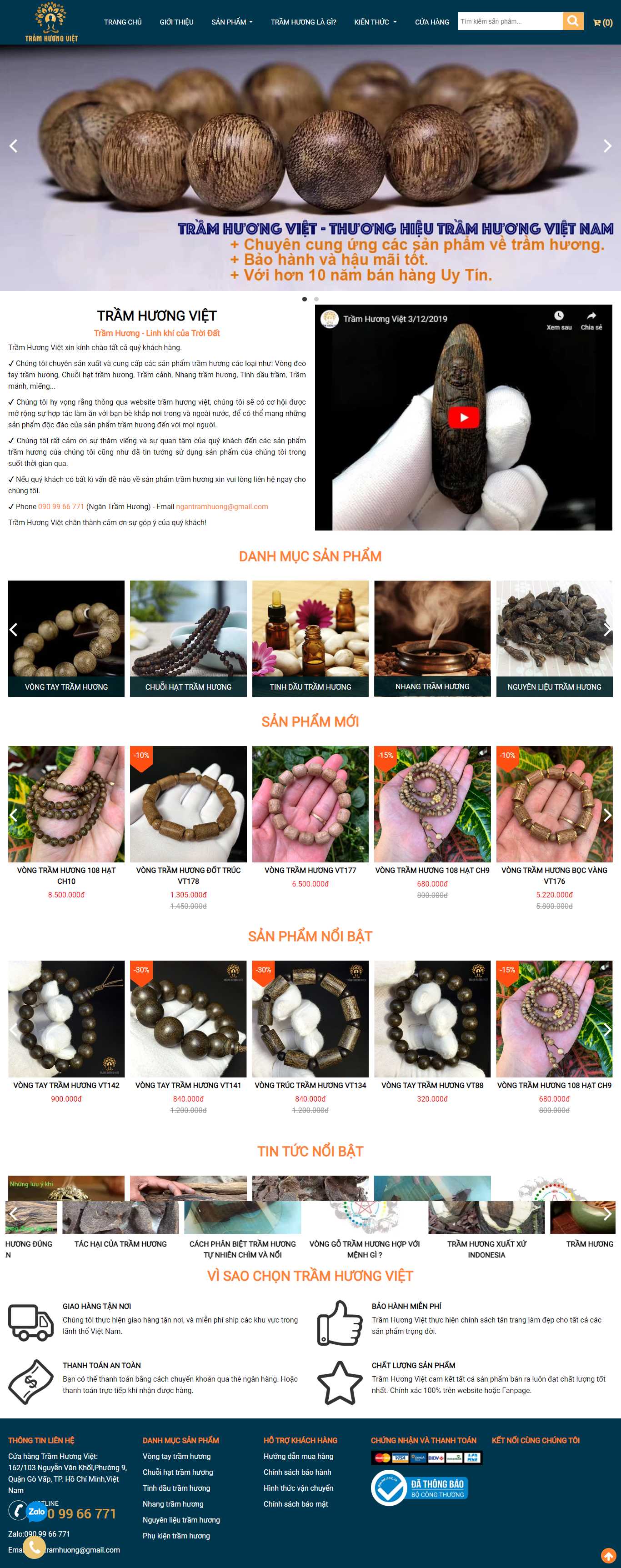 Thiết kế Web bán trầm hương tramhuongviet.com