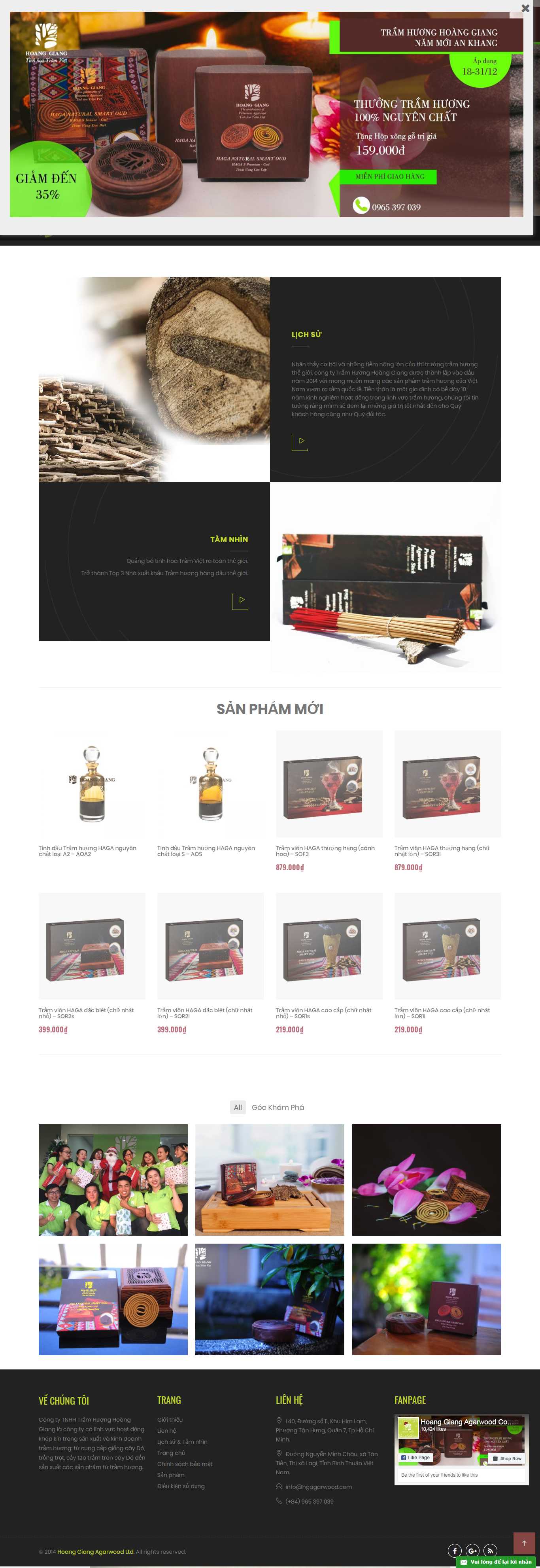 Thiết kế Web bán trầm hương tramhuonghg.com