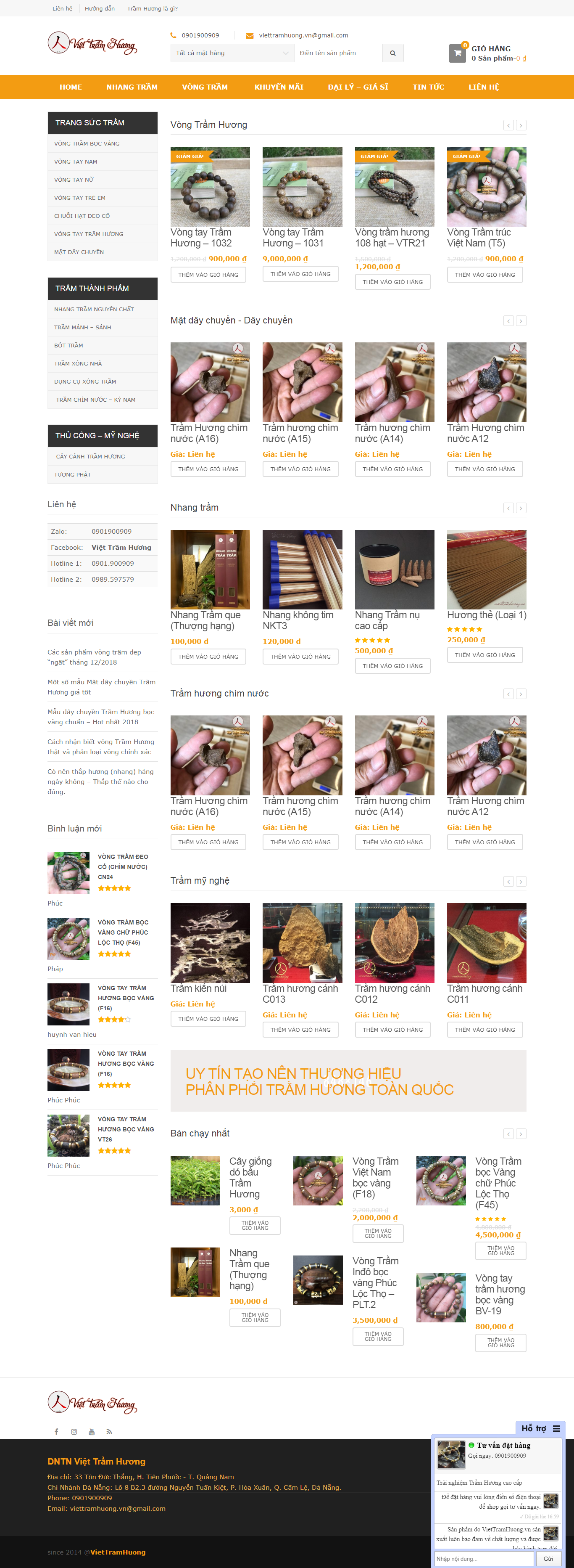 Thiết kế Web bán trầm hương viettramhuong.vn