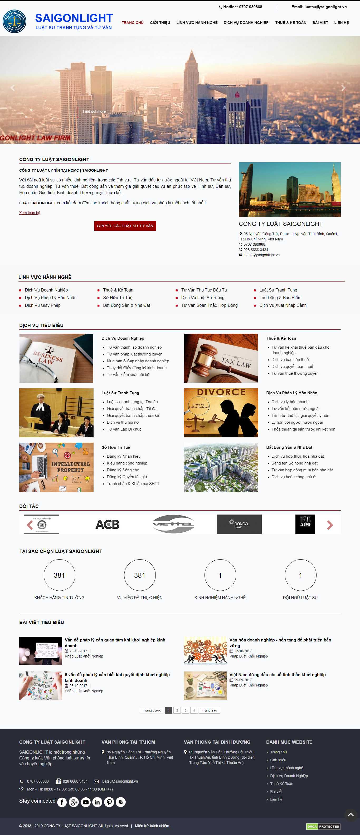 Thiết kế Web công ty luật sgllaw.vn