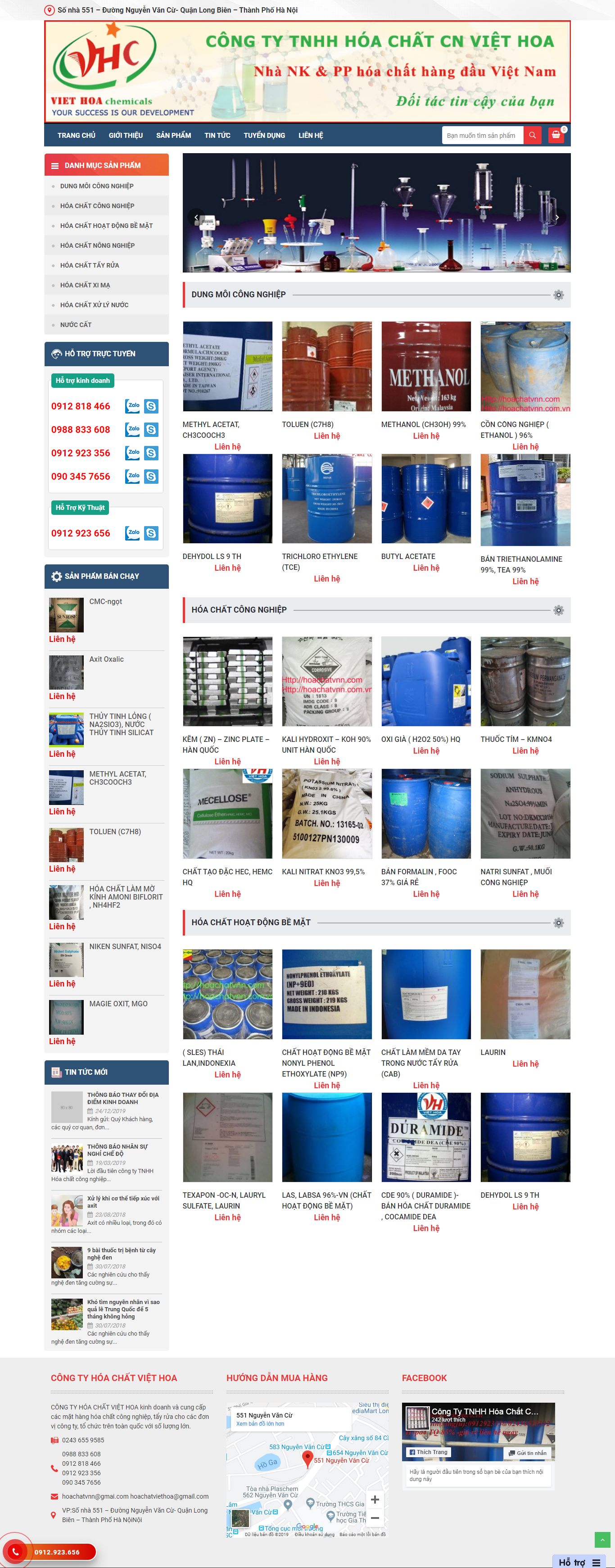 Thiết kế Web hóa chất công nghiệp viethoachemco.vn