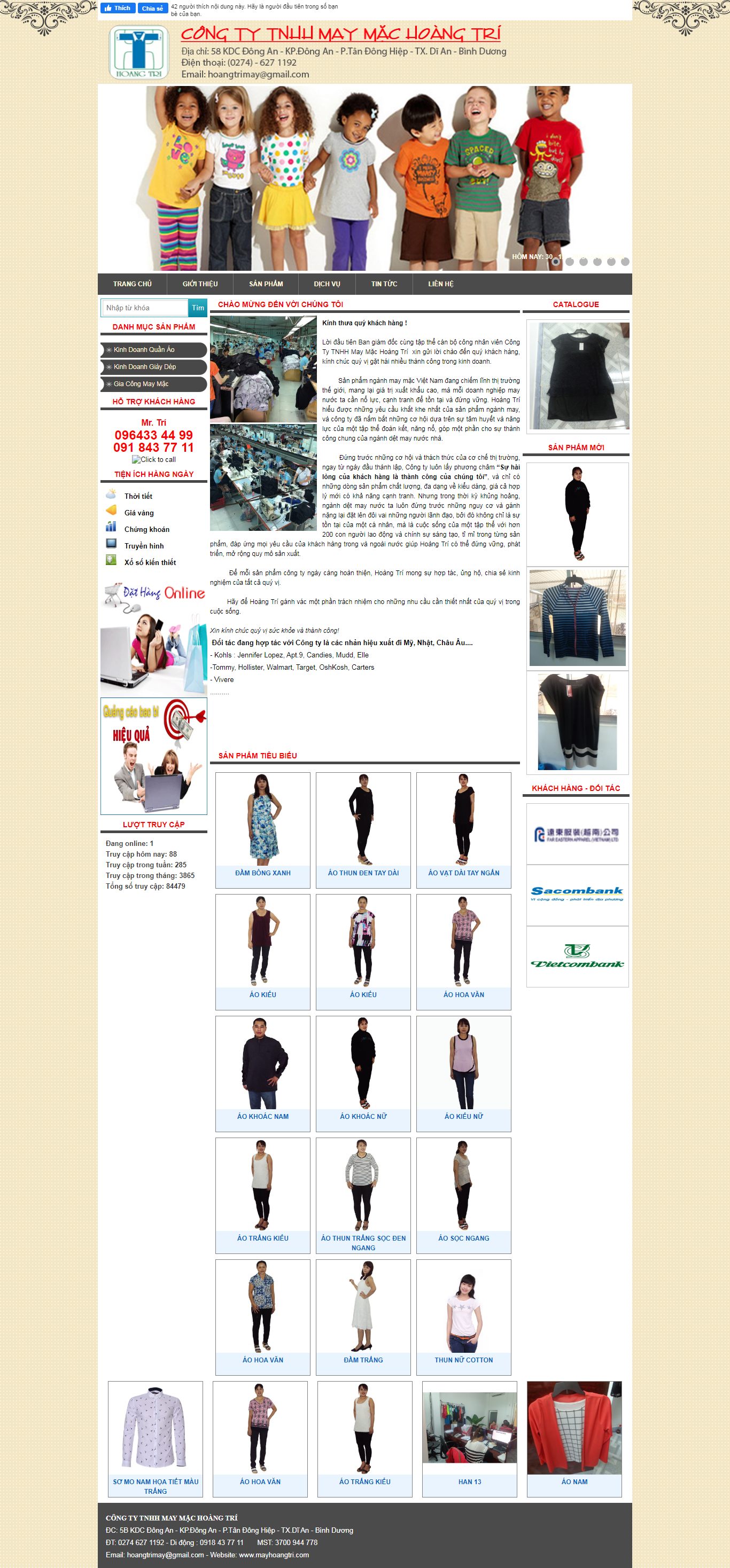 Thiết kế Web may mặc mayhoangtri.com