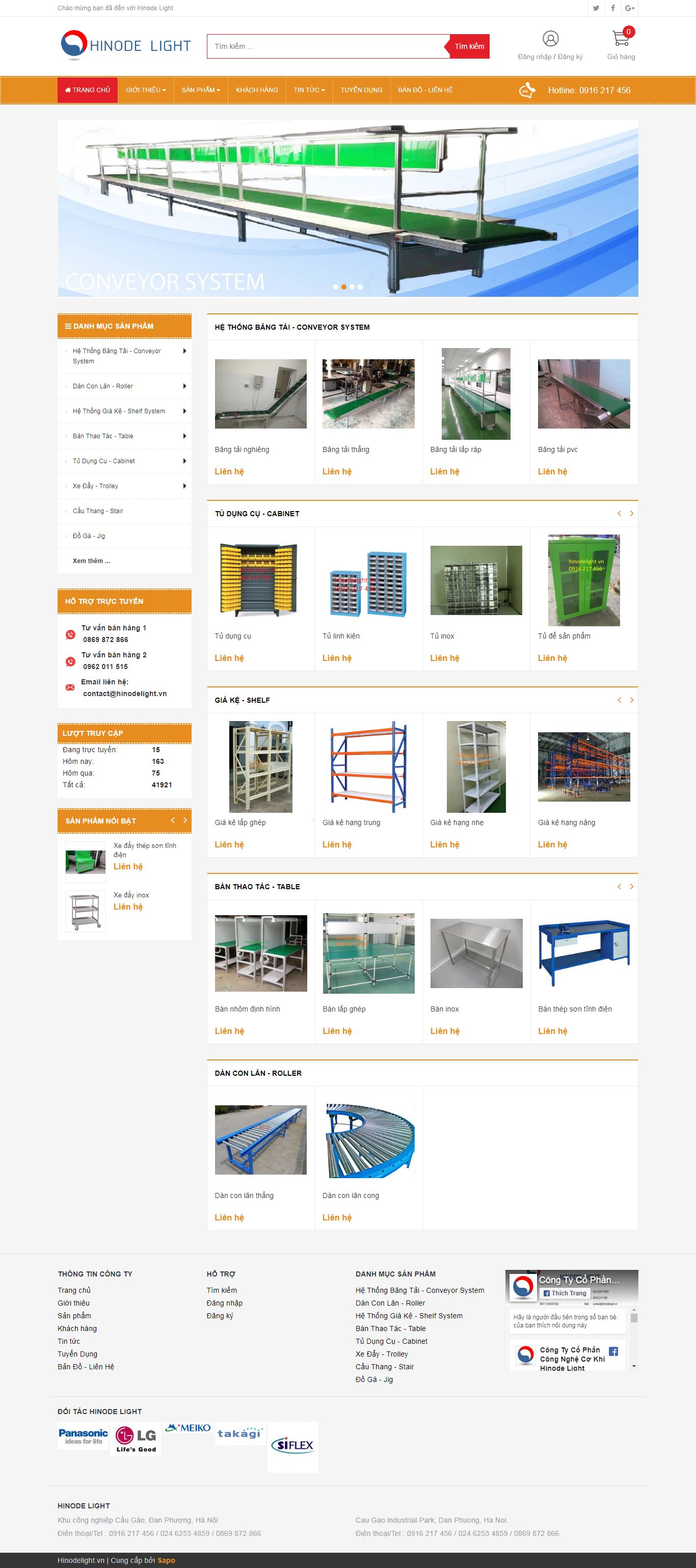 Thiết kế Web cơ khí hinodelight.vn