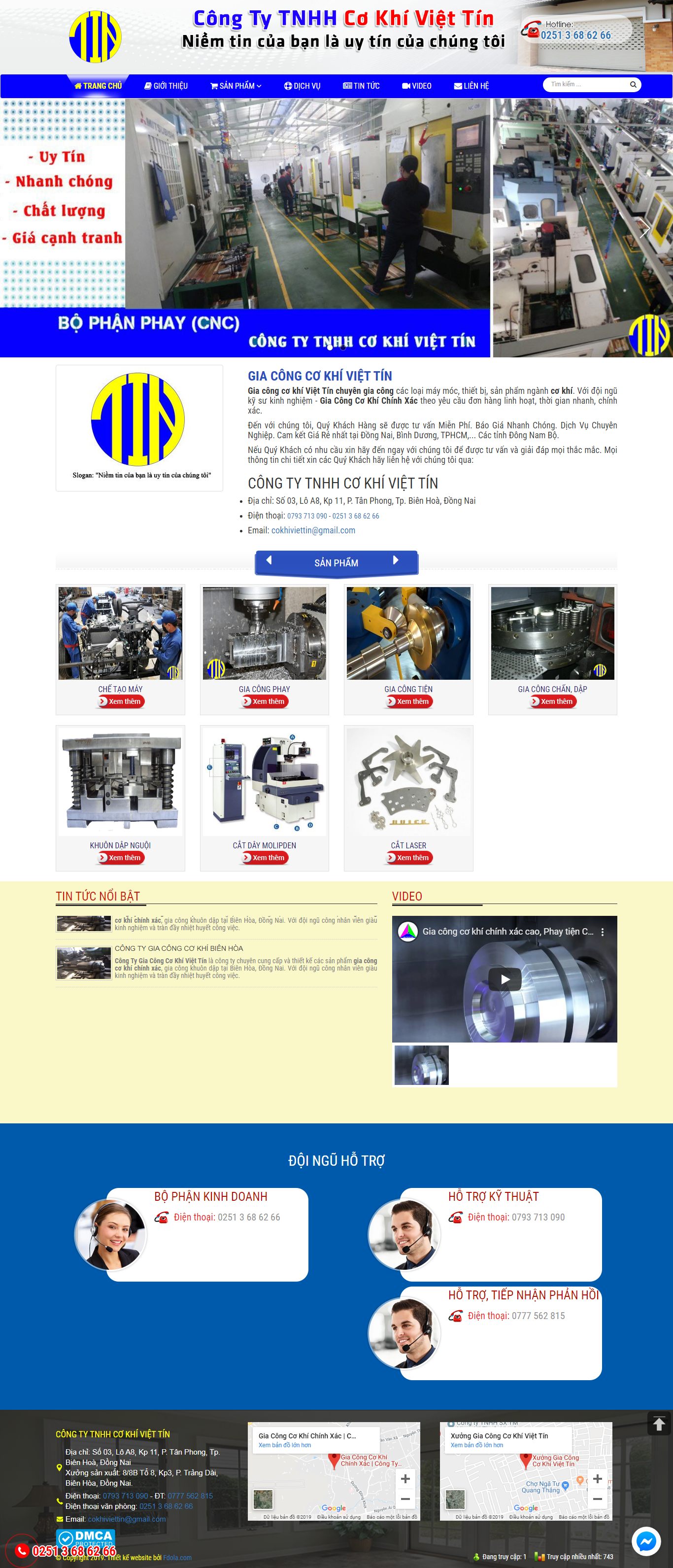 Thiết kế Web cơ khí cokhiviettin.com