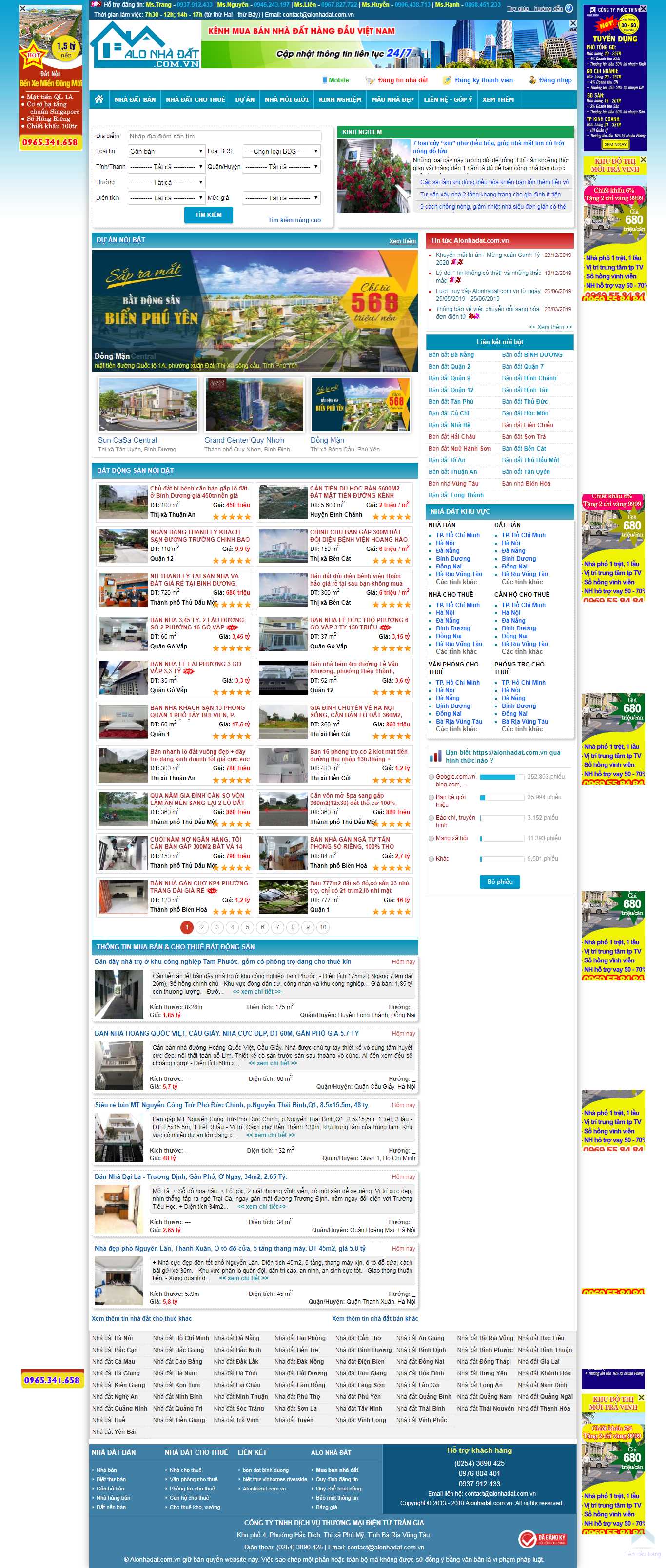 Thiết kế Web mua bán nhà đất alonhadat.com.vn