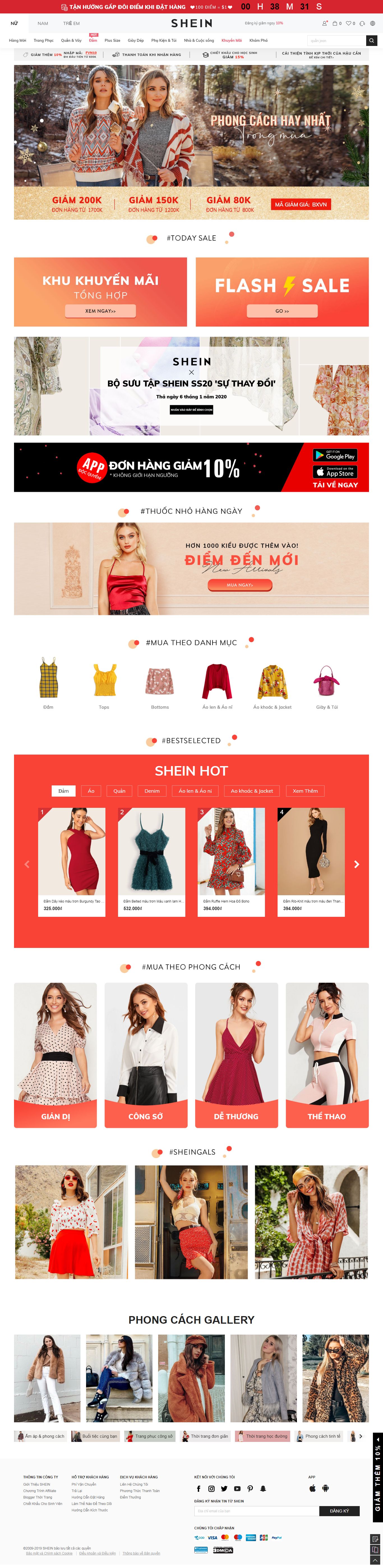 Thiết kế Web thiết kế thời trang shein.com.vn