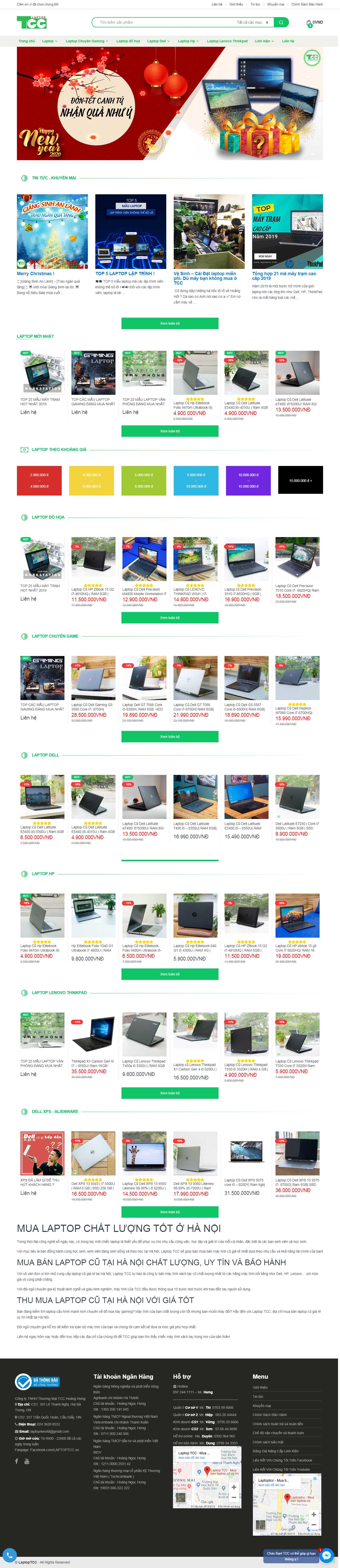 Thiết kế Web bán laptop laptoptcc.com
