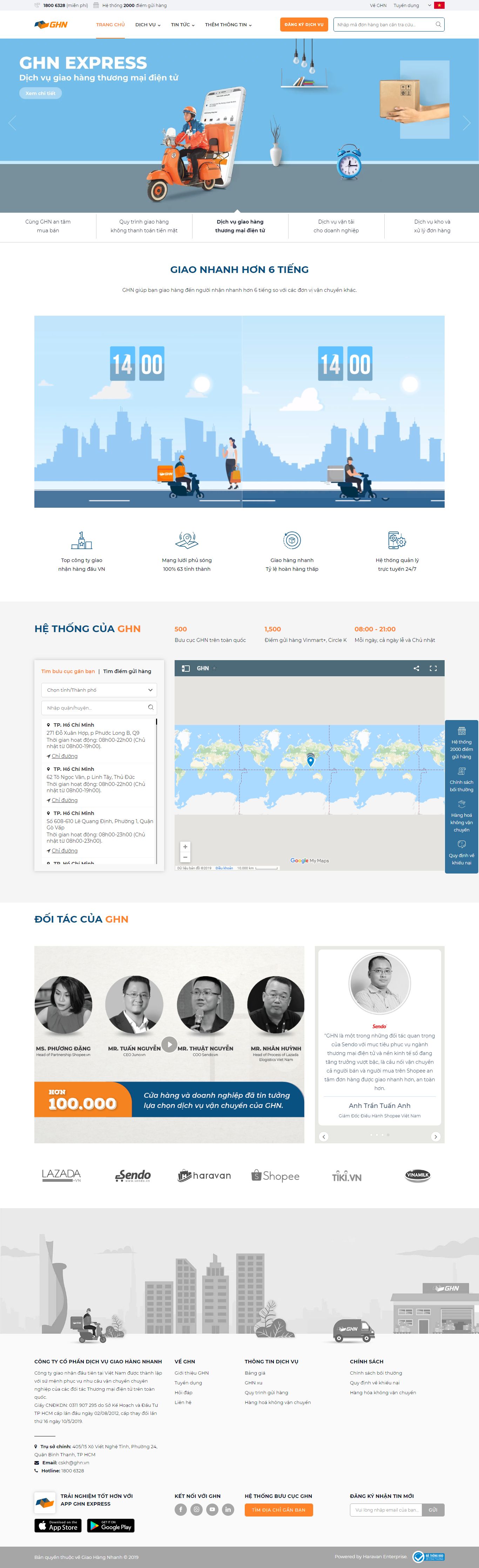 Thiết kế Web giao hàng ghn.vn
