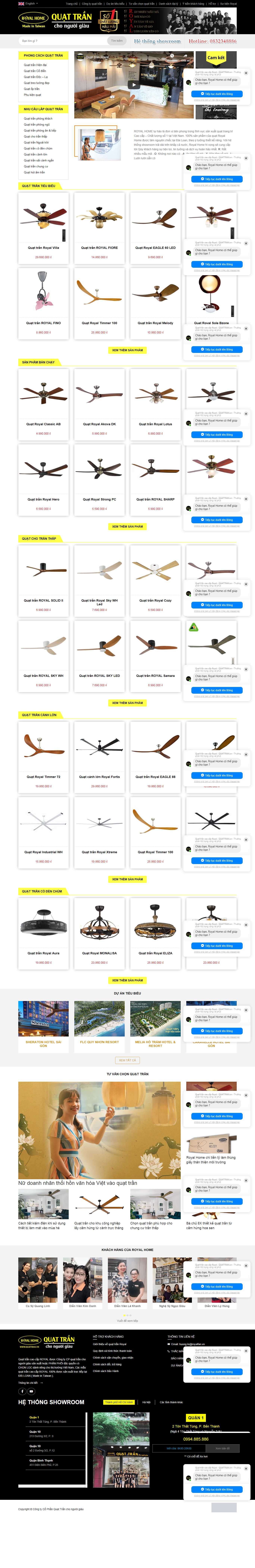 Thiết kế Web bán quạt quattran.vn
