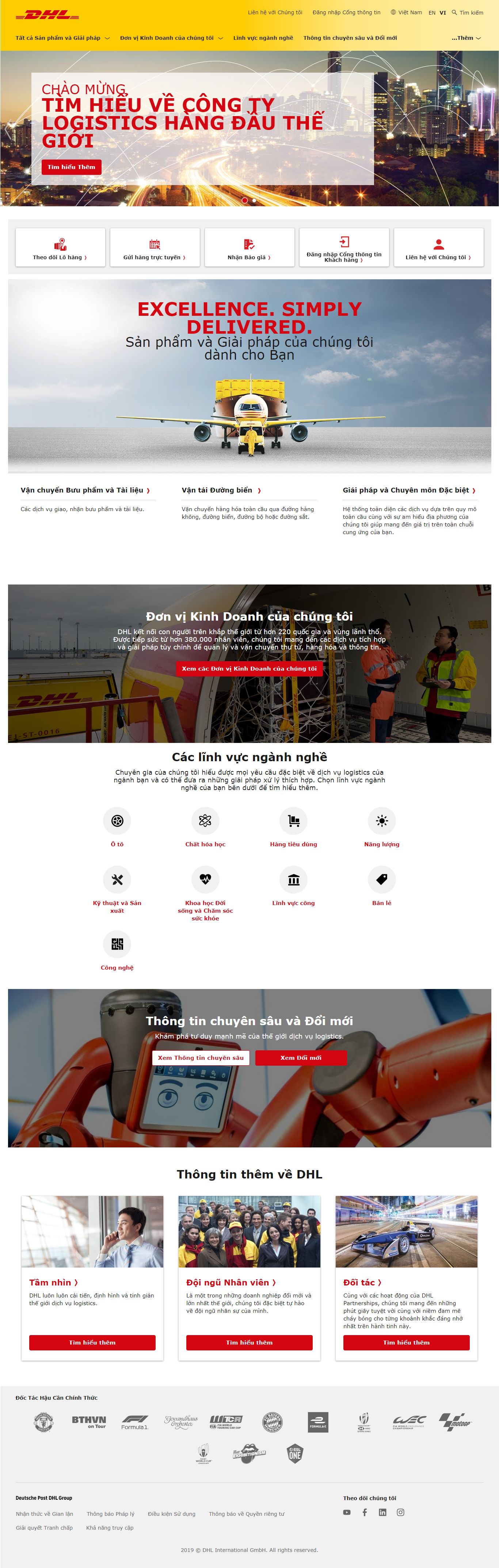 Thiết kế Web vận chuyển logistics.dhl