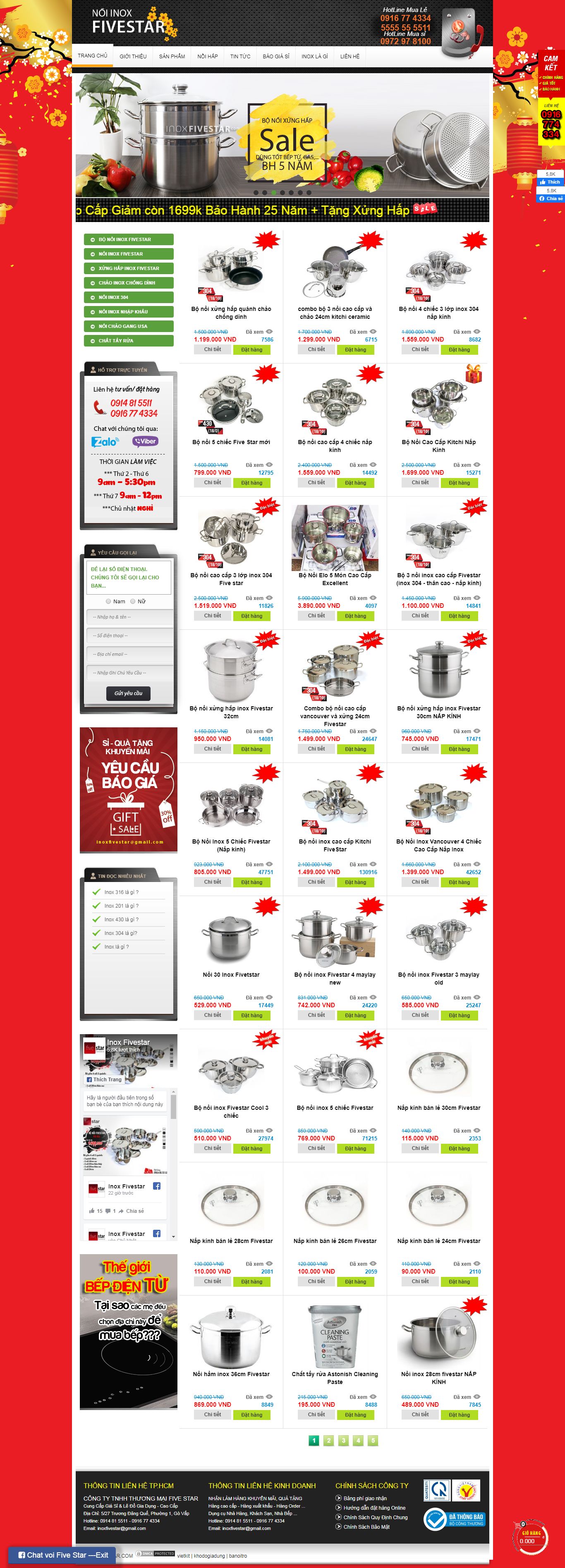 Thiết kế Web inox inoxfivestar.com