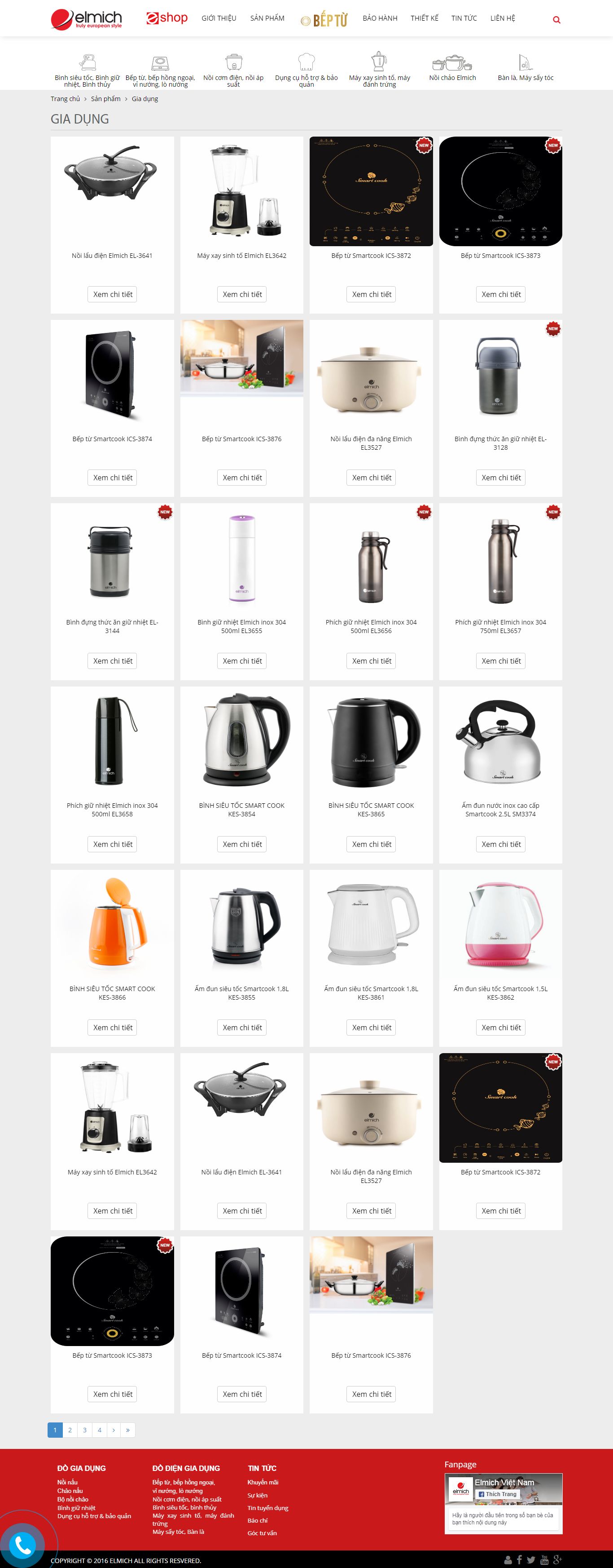 Thiết kế Web đồ gia dụng elmich.vn