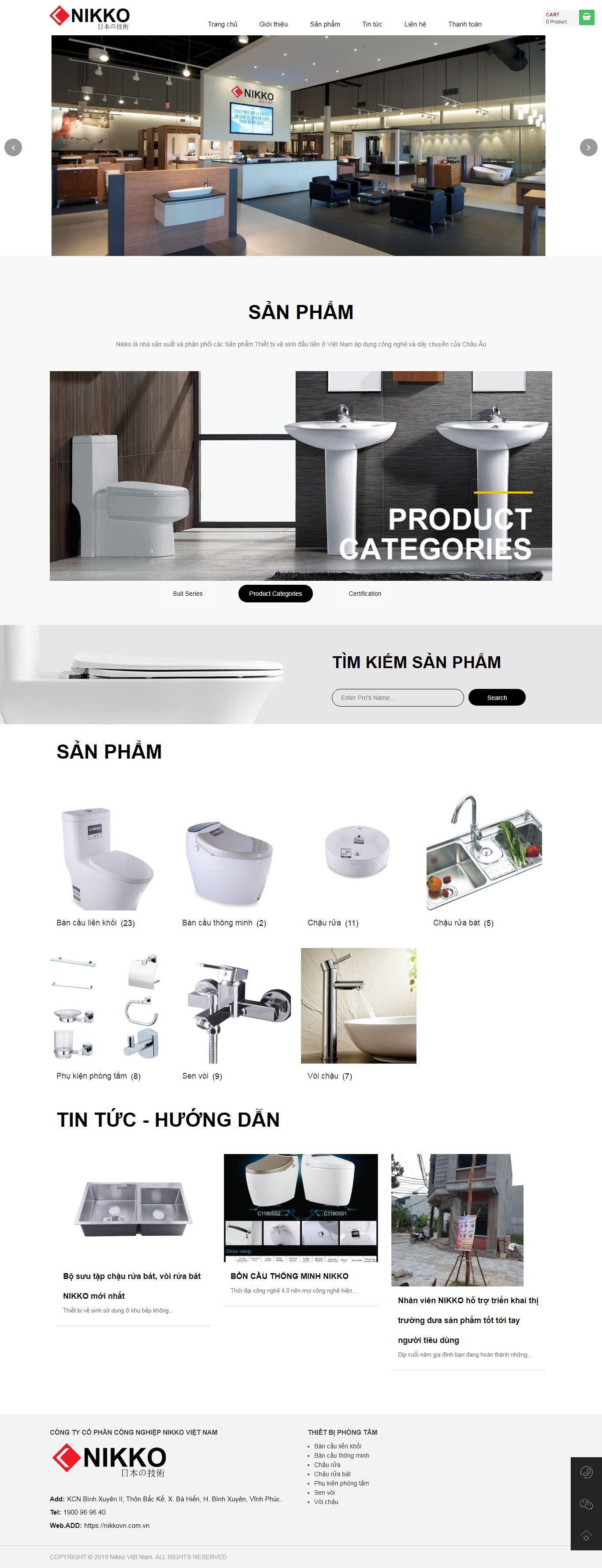 Thiết kế Web thiết bị vệ sinh nikkovn.com.vn