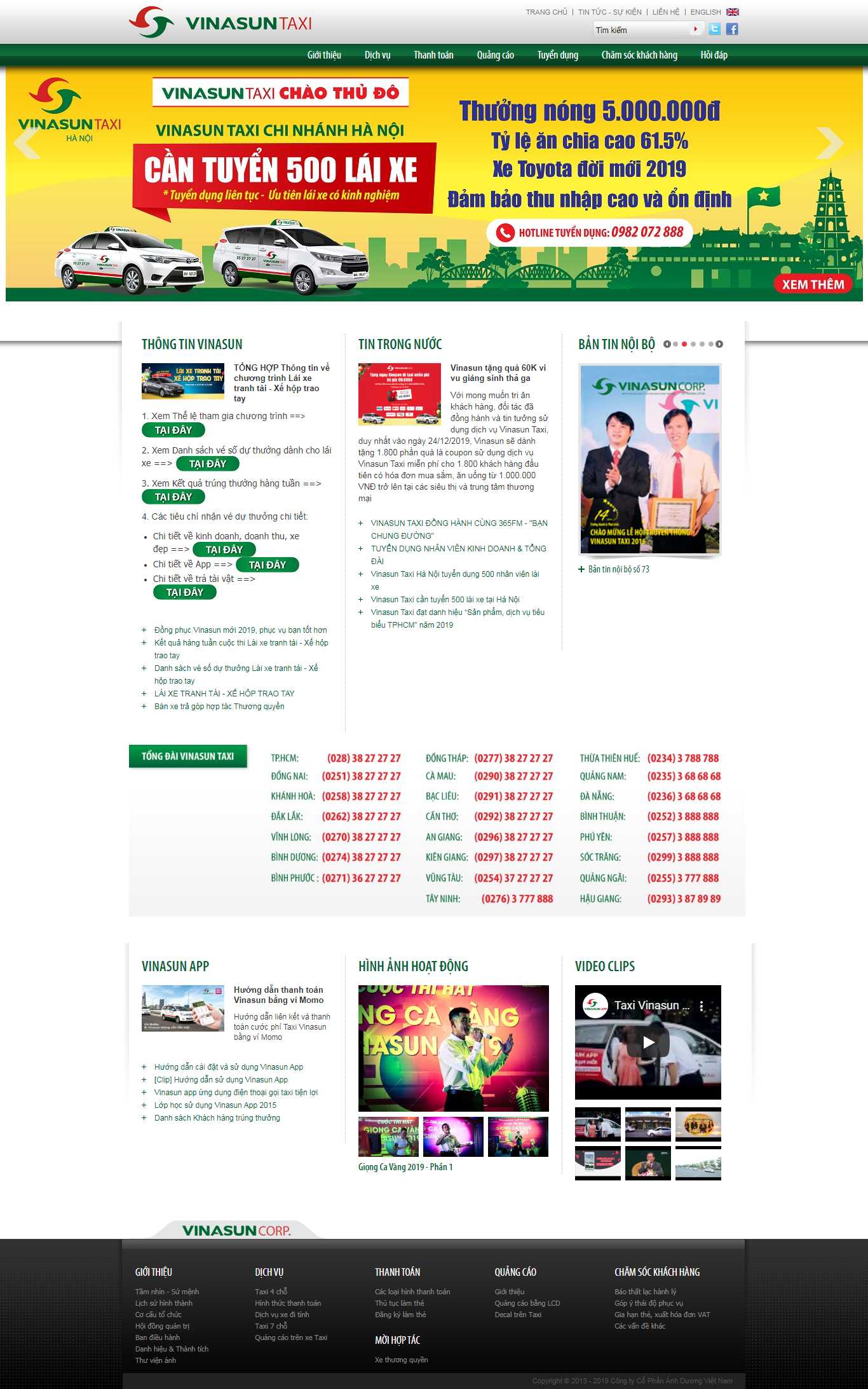Thiết kế Web hãng taxi vinasuntaxi.com