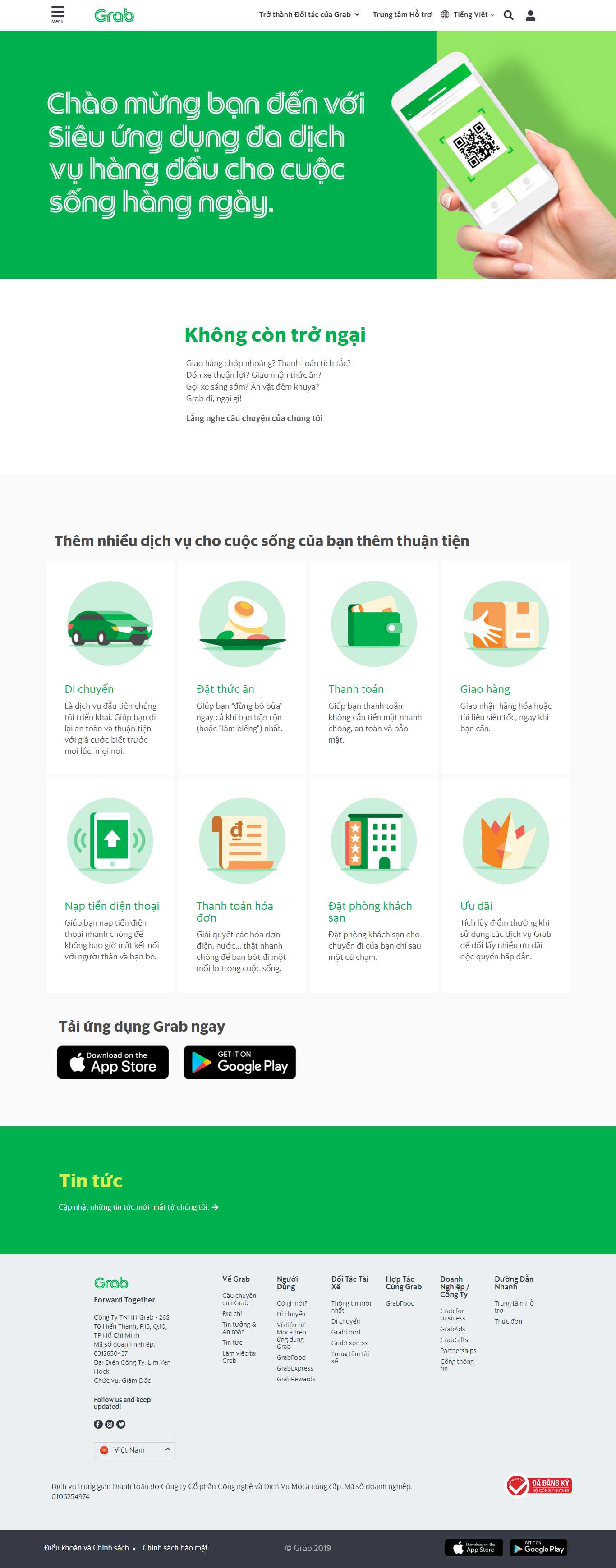 Thiết kế Web hãng taxi grab.com