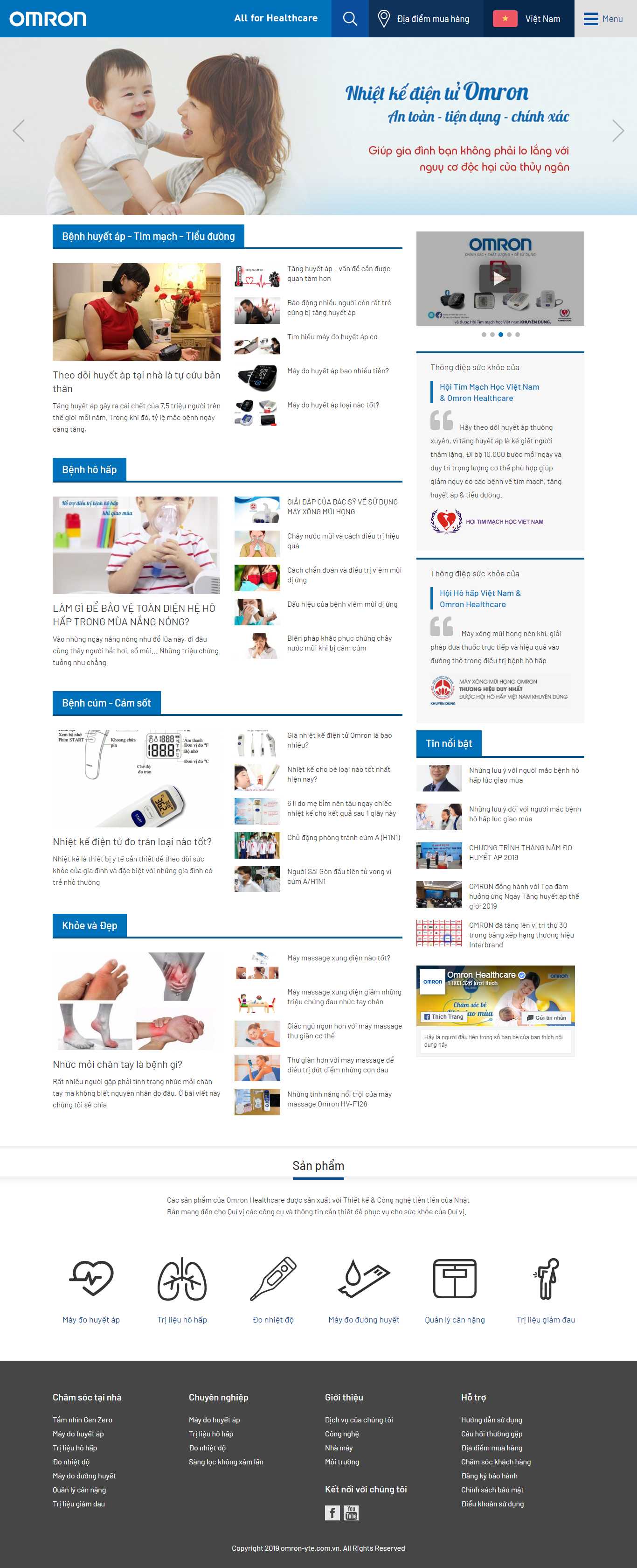 Thiết kế Web thiết bị y tế omron-yte.com.vn