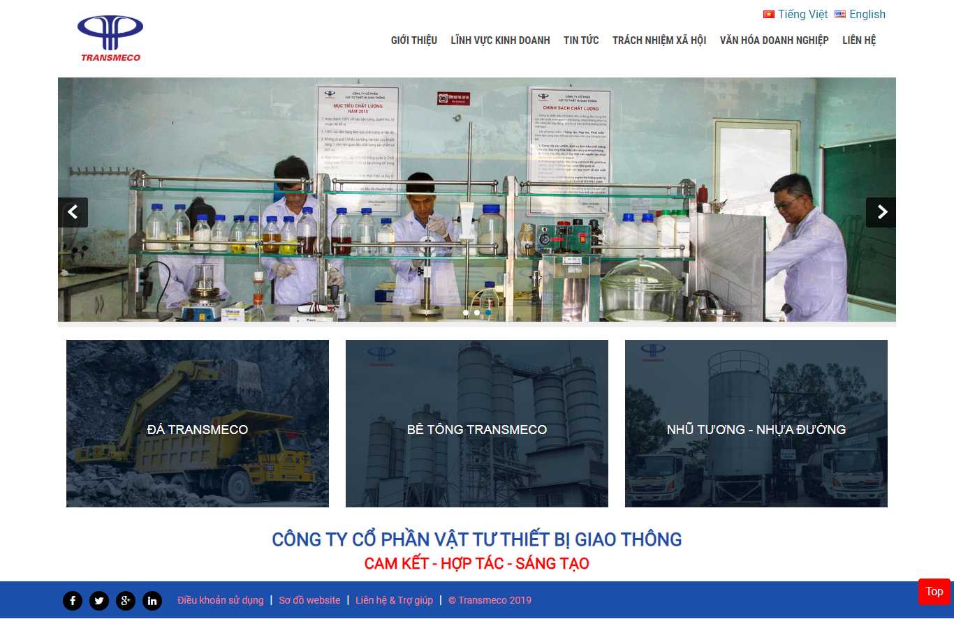 Thiết kế Web vật tư giao thông transmeco.com.vn